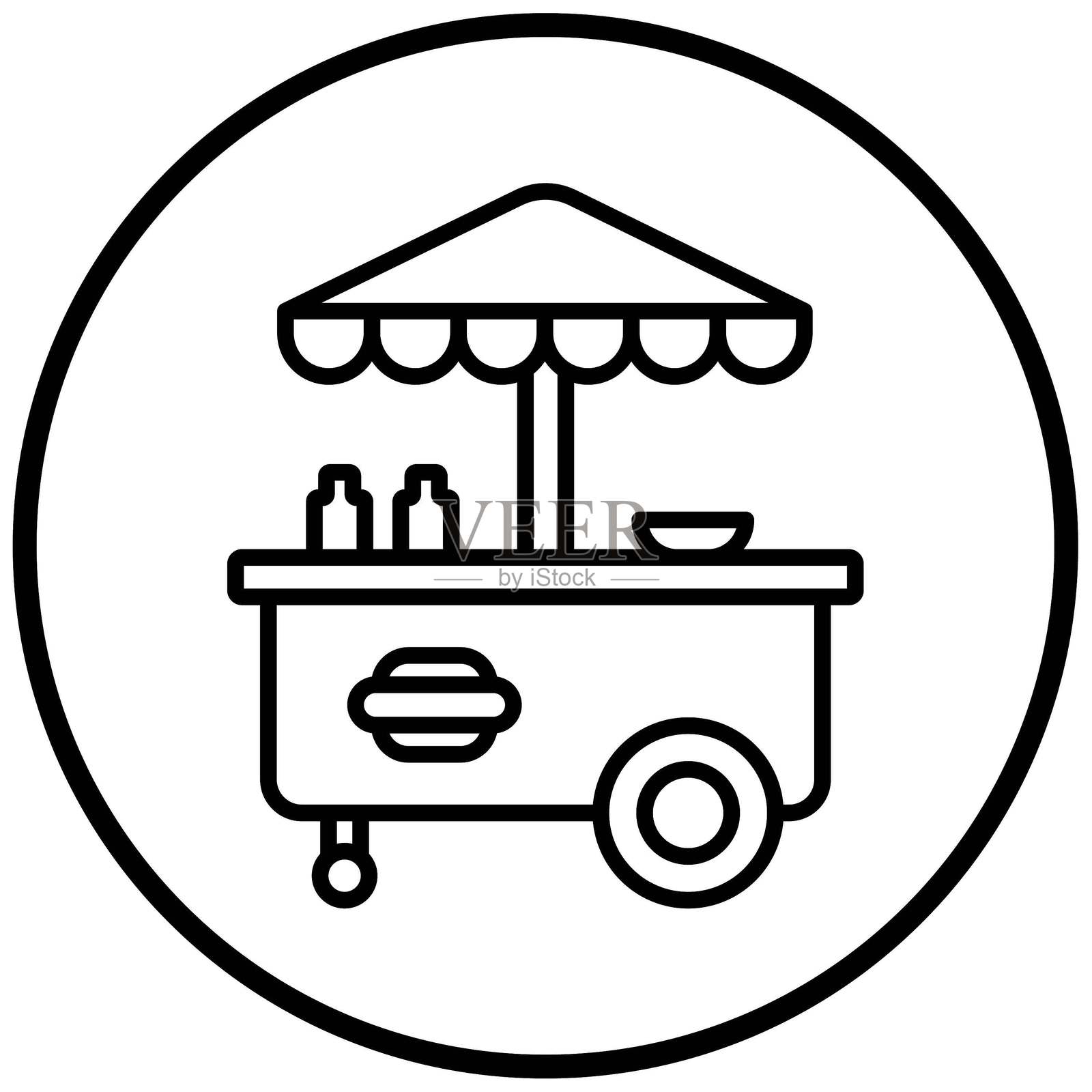 矢量热狗摊图标风格插画图片素材