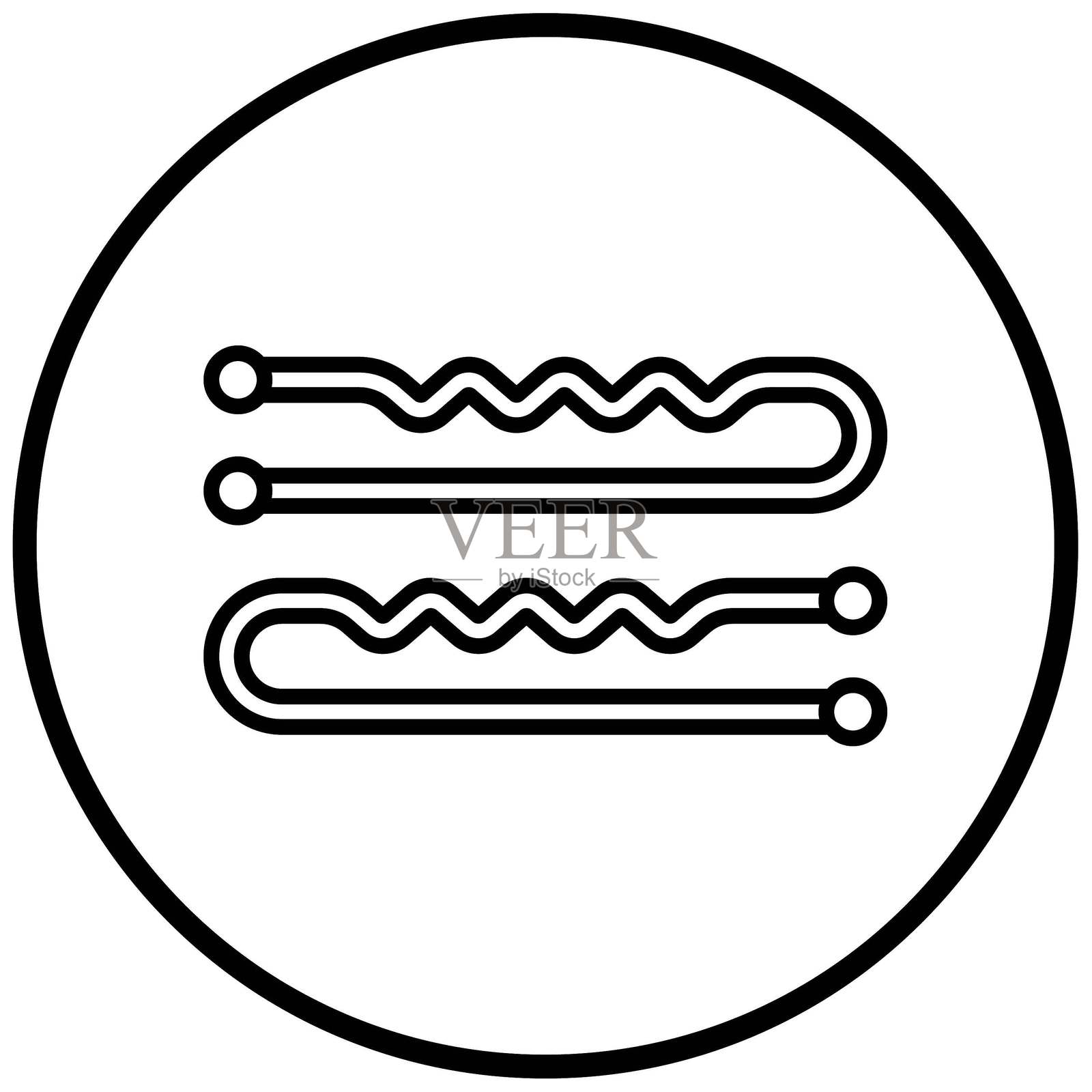 矢量发夹图标设计风格插画图片素材