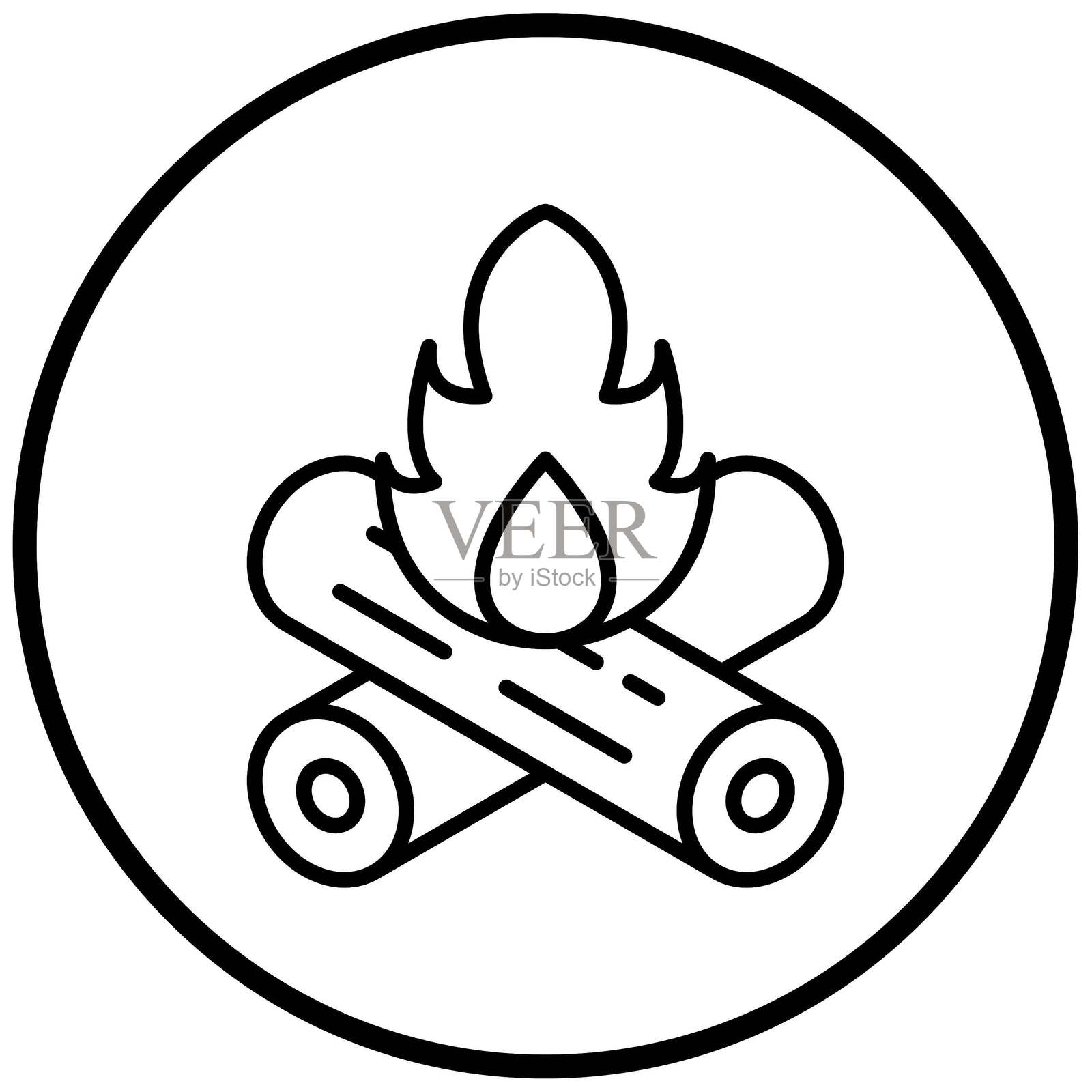 矢量柴火图标设计风格插画图片素材