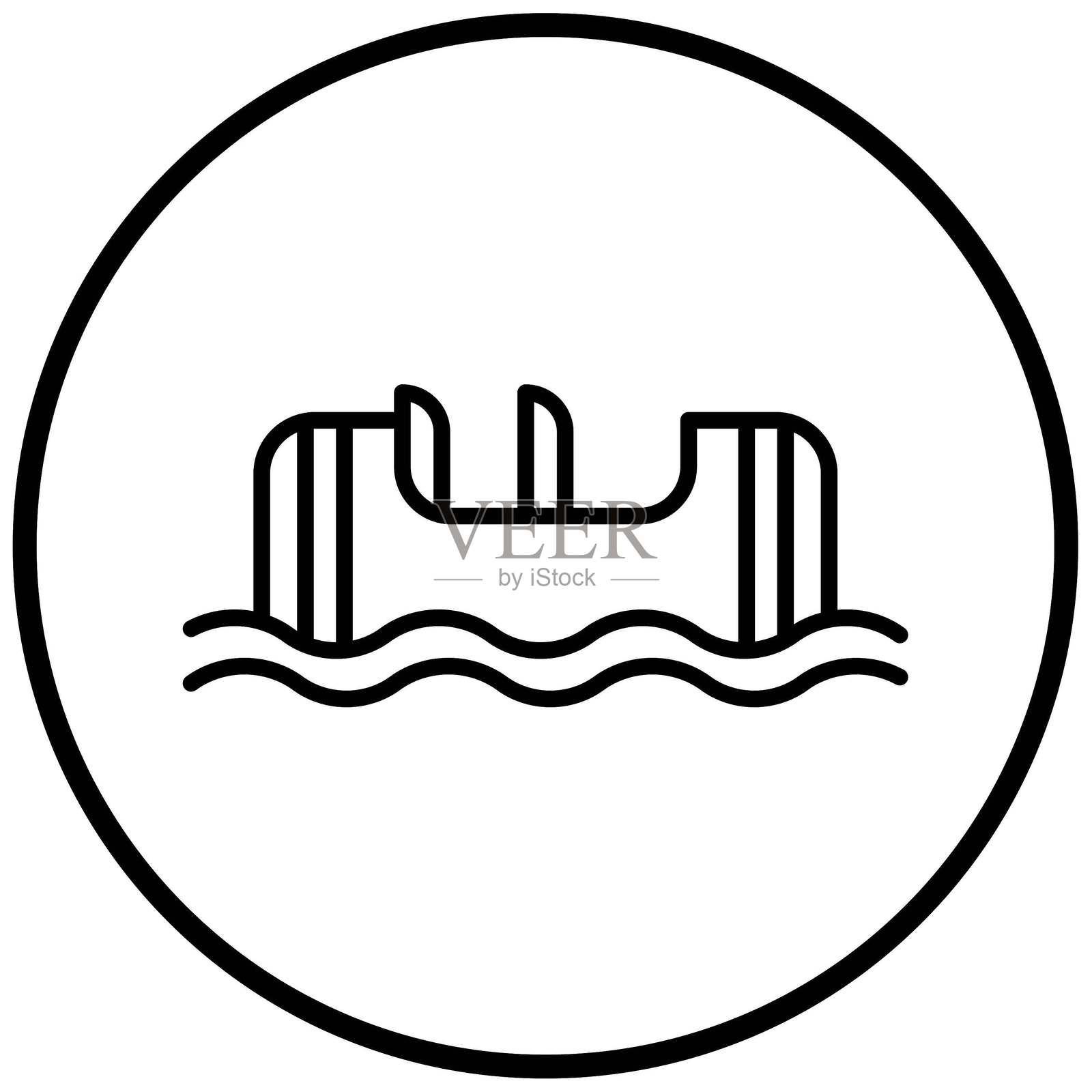 矢量设计的空降舱图标风格插画图片素材