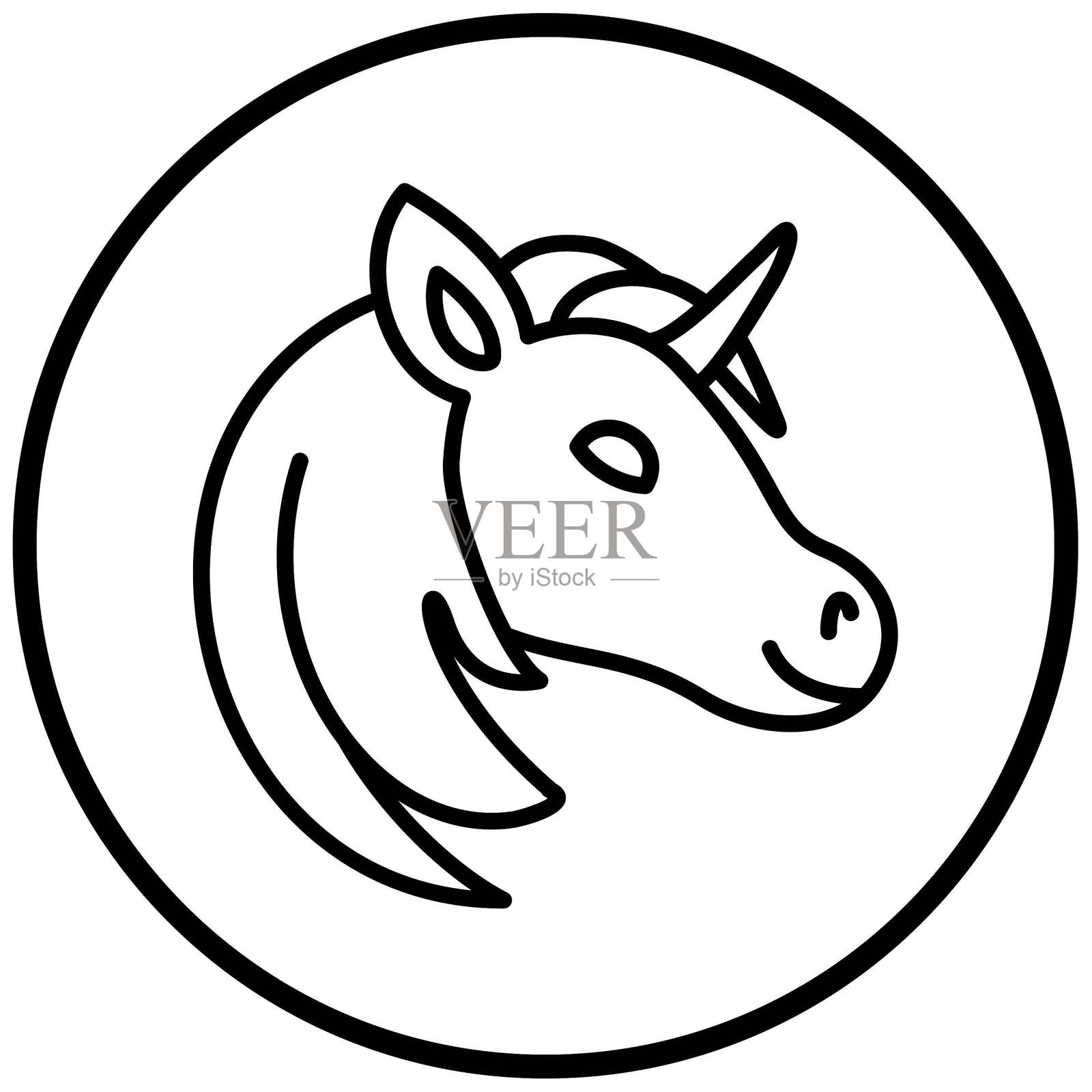 矢量独角兽图标设计风格插画图片素材