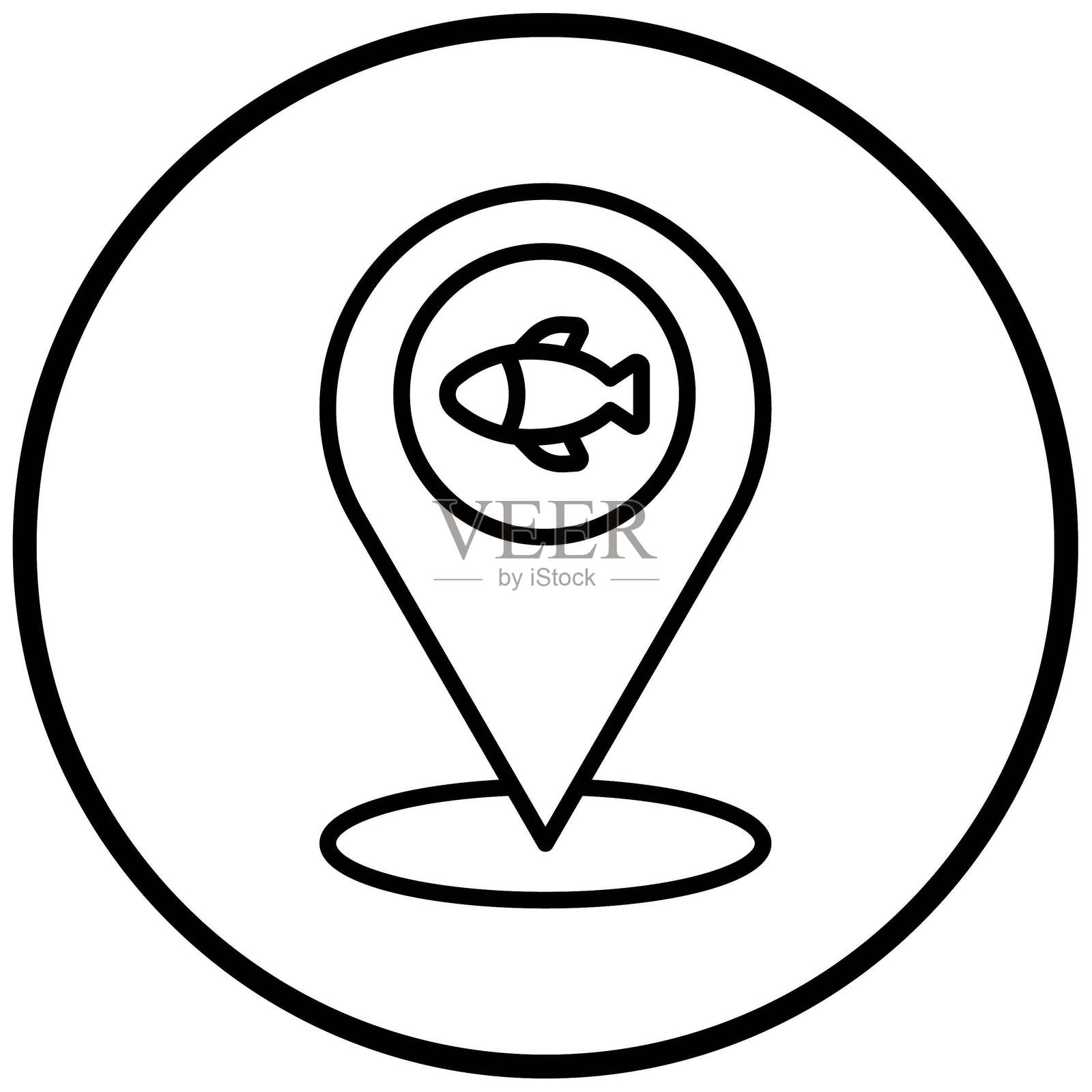 矢量设计 钓鱼目的地 图标风格插画图片素材
