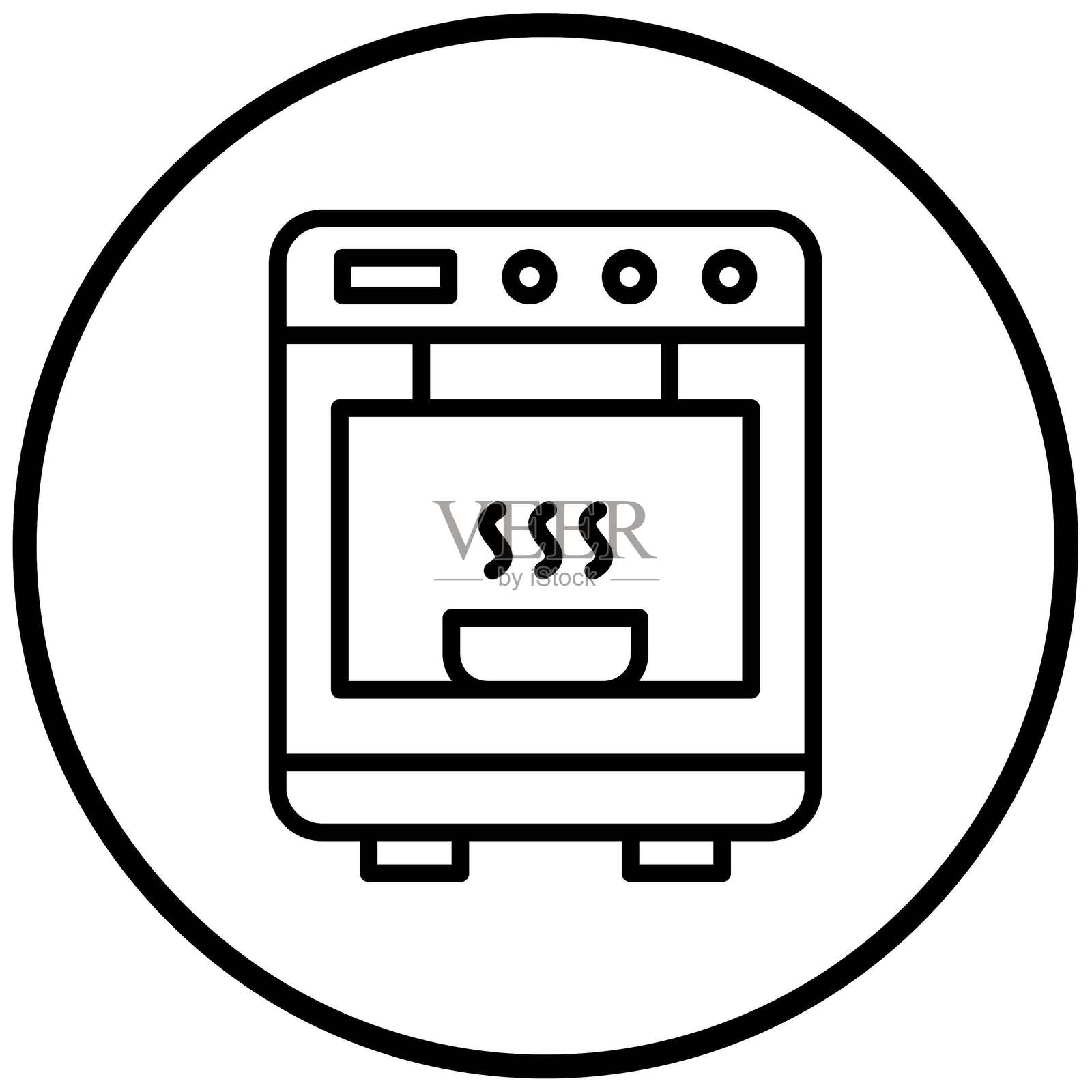 矢量设计烤箱图标风格插画图片素材