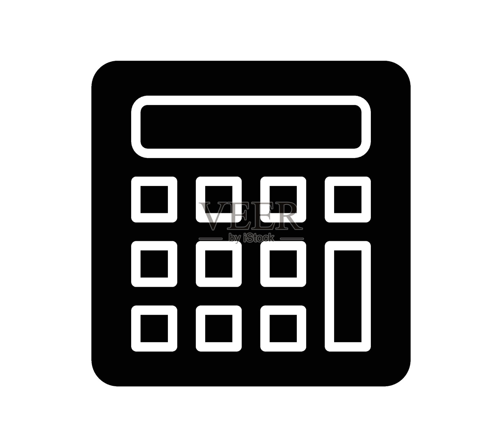 简约的黑白计算器图标设计，适用于数字和印刷用途插画图片素材
