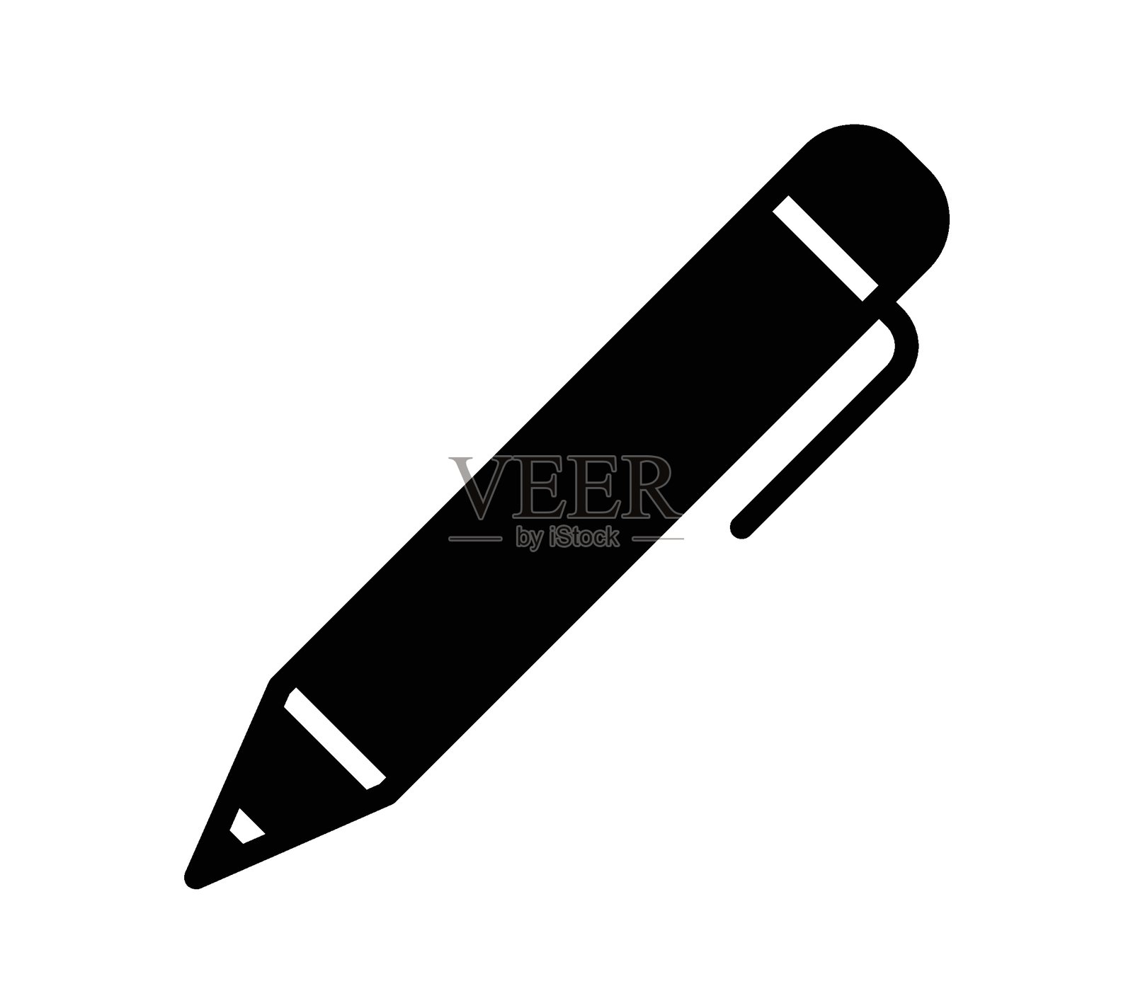 简约黑色钢笔图标，适用于数字和平面设计插画图片素材