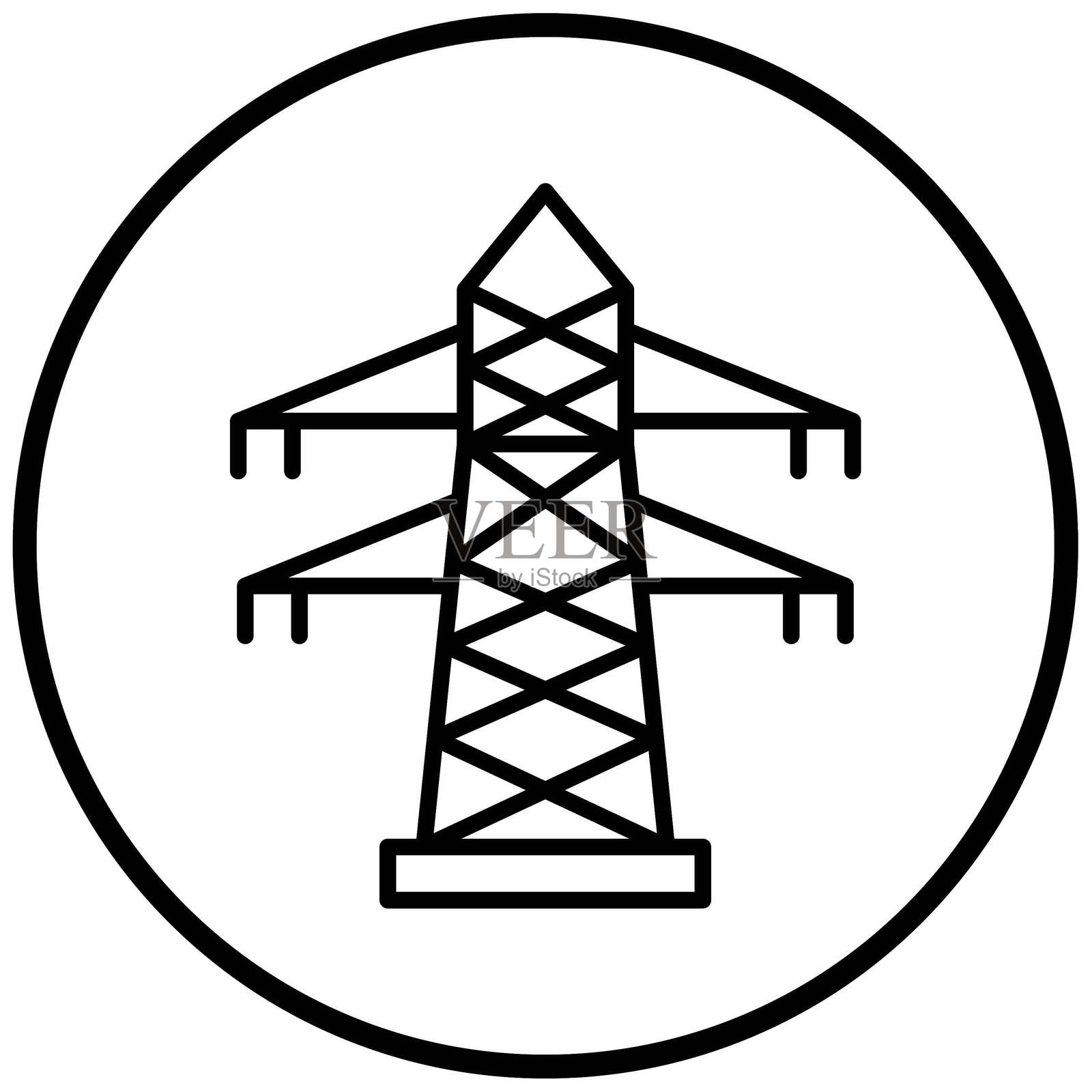 矢量传输塔图标风格设计插画图片素材