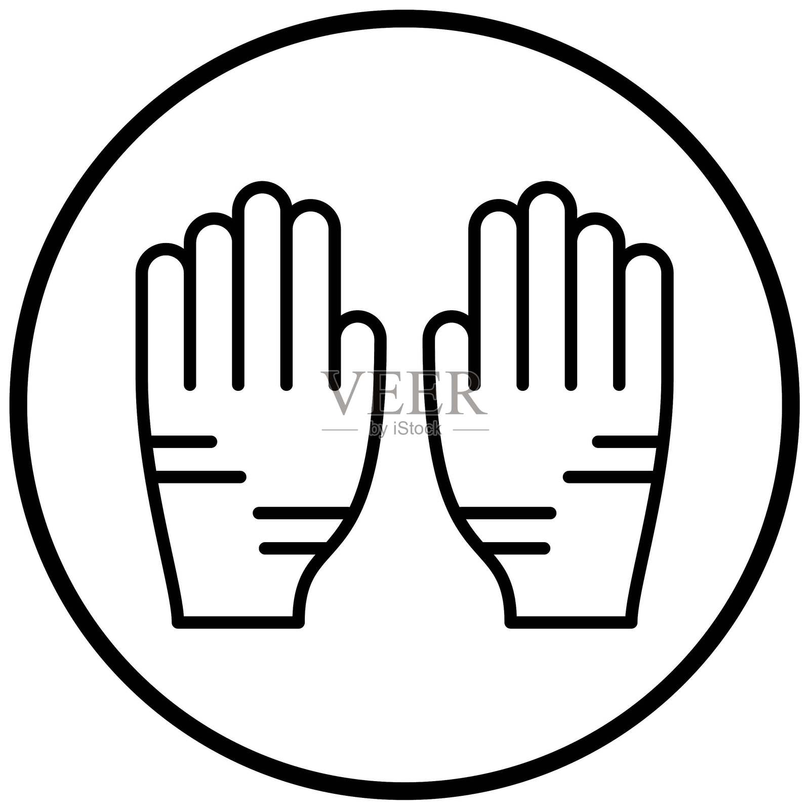 矢量设计电工手套图标风格插画图片素材