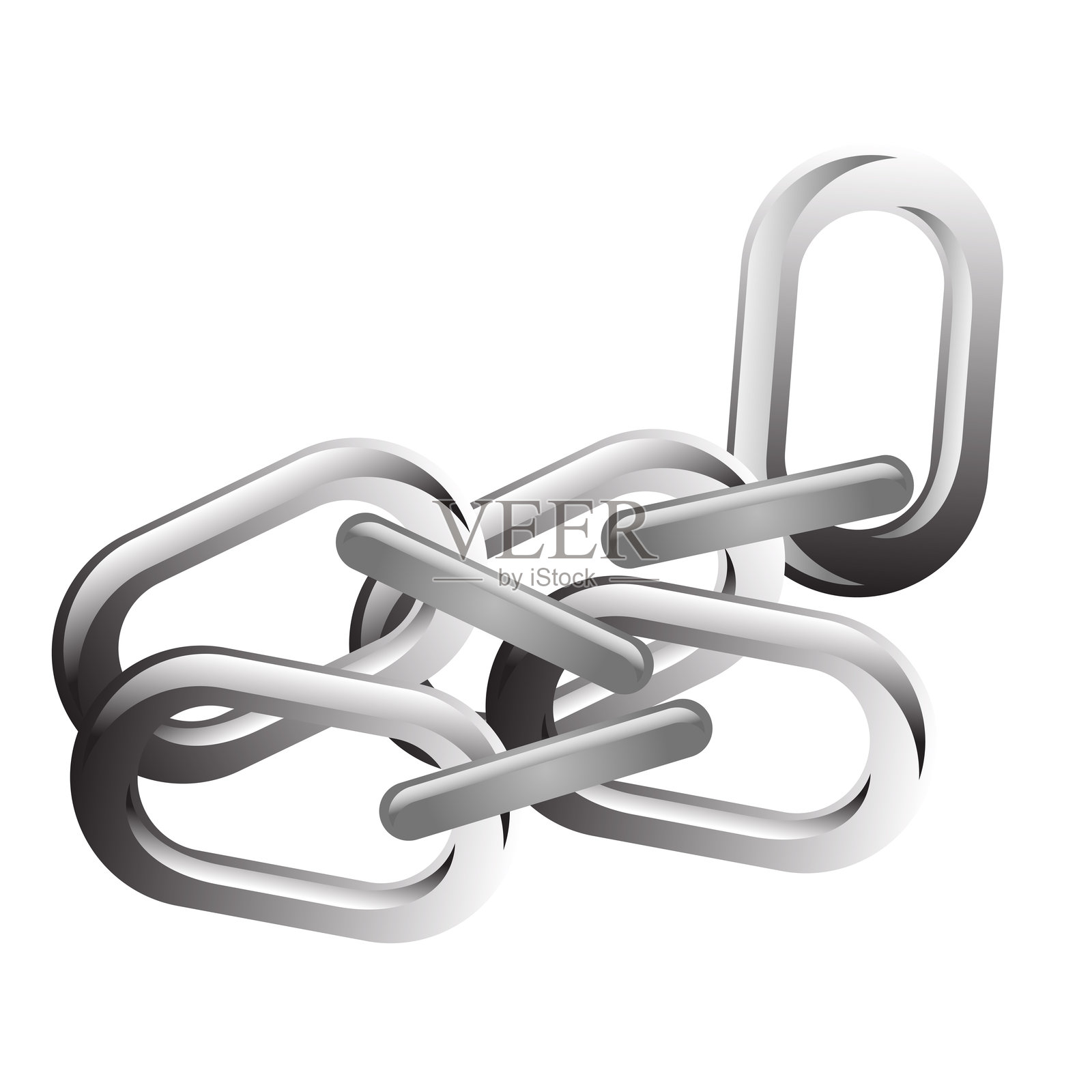 链条图案。白色背景上的无缝纹理插画图片素材