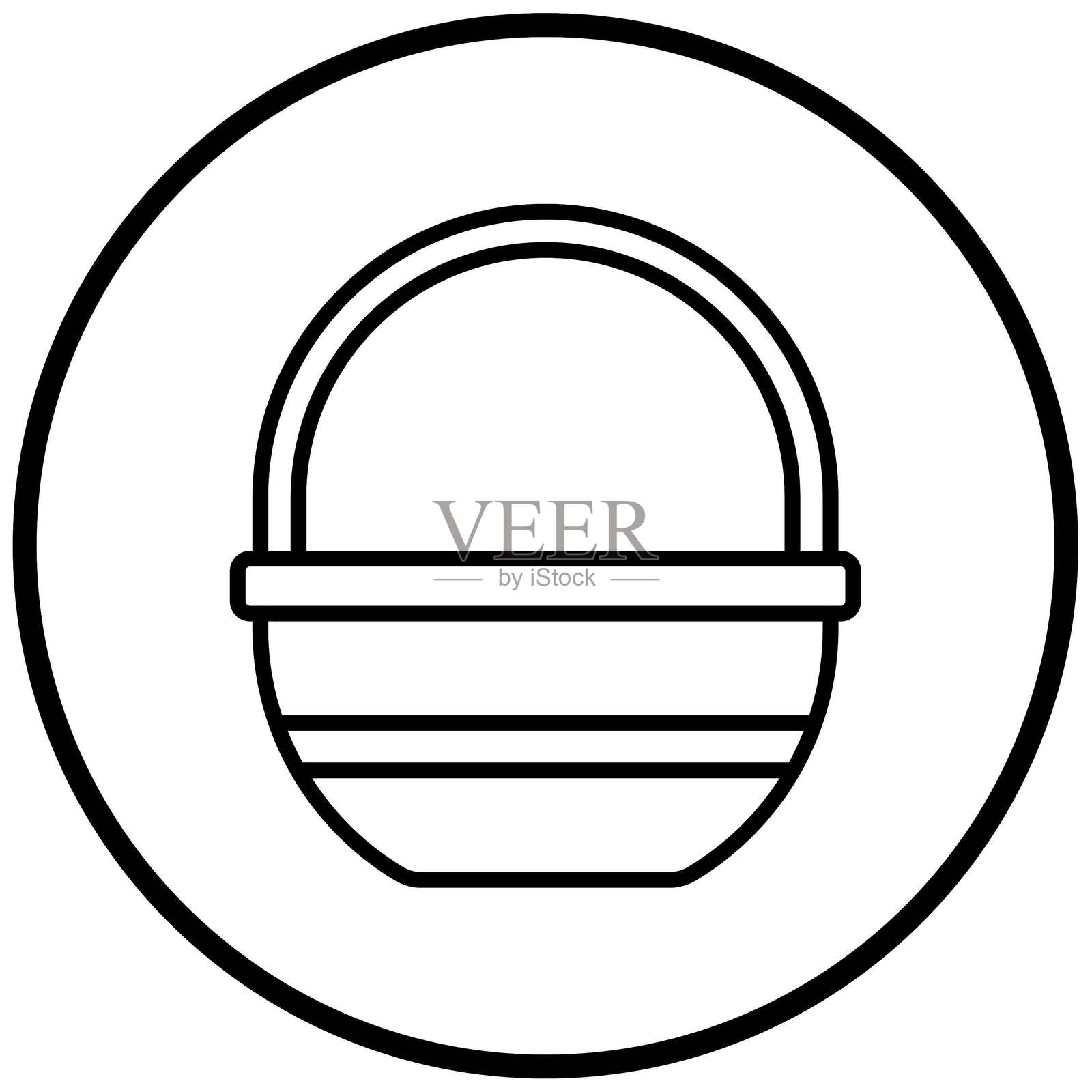 矢量设计购物篮图标风格插画图片素材