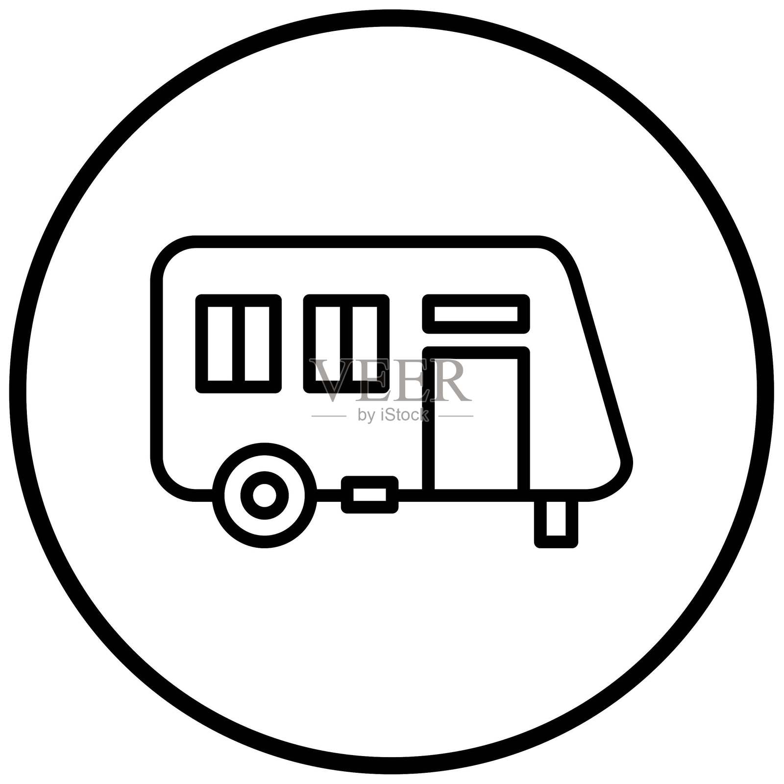 矢量设计房车图标风格插画图片素材