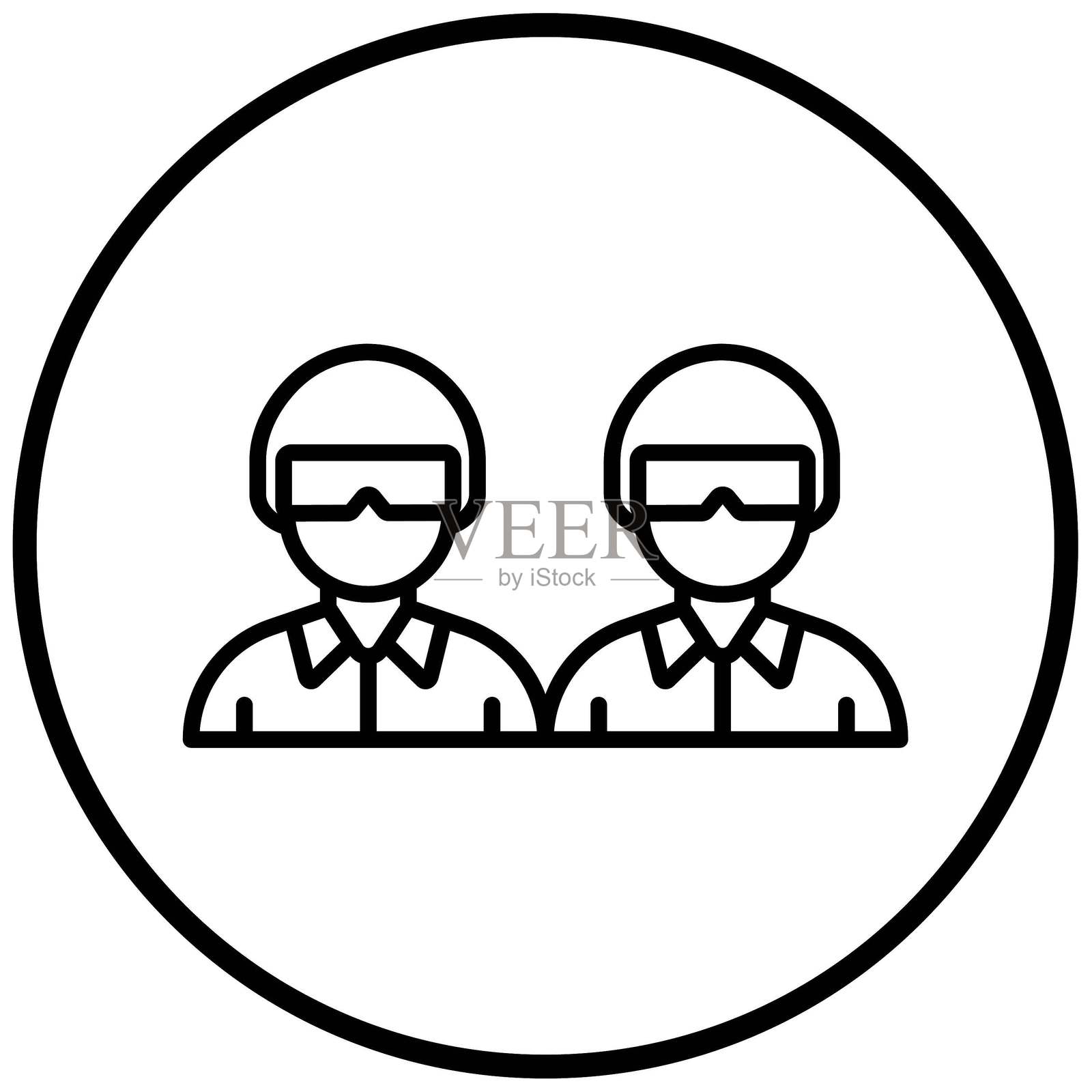 矢量设计二人组图标风格插画图片素材