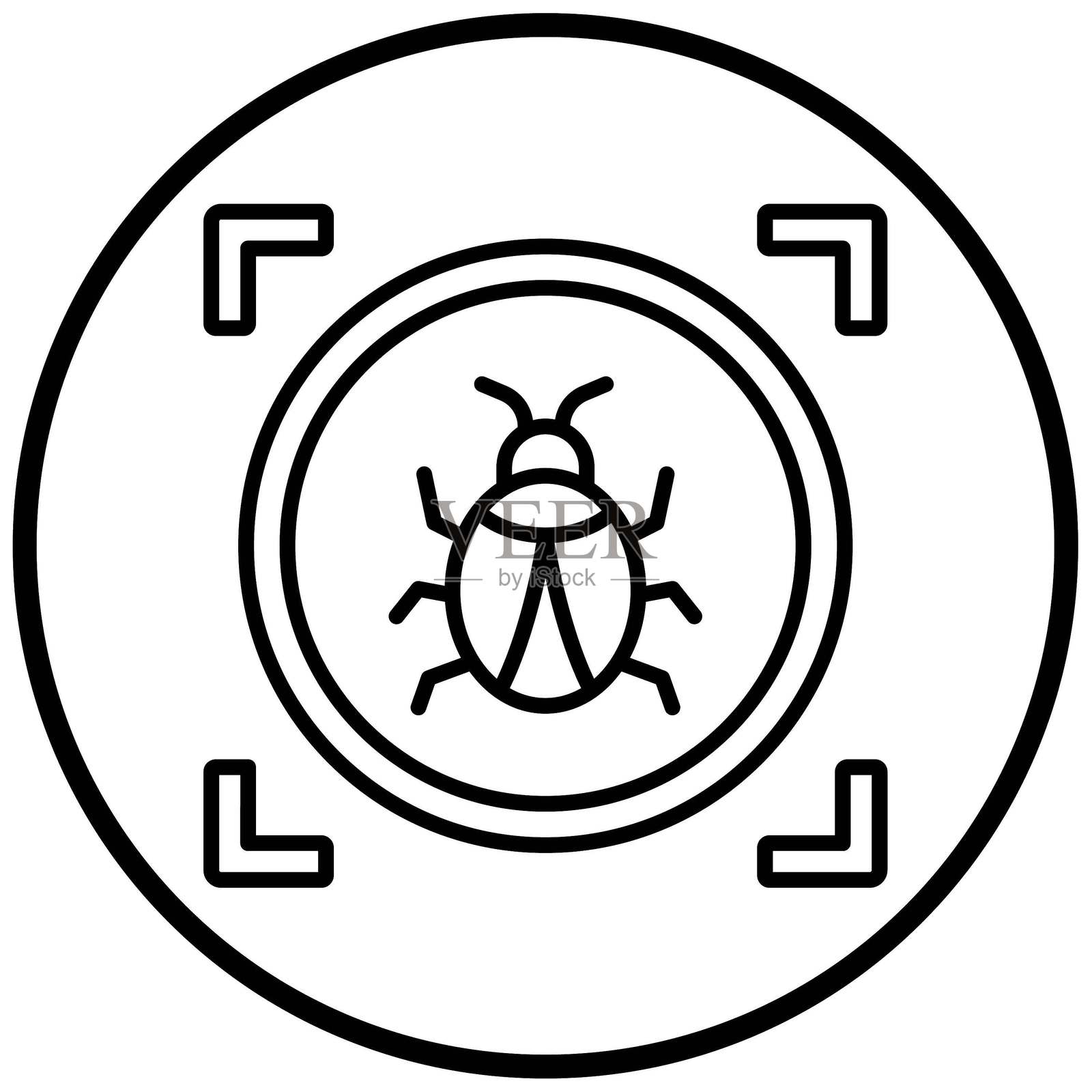 矢量设计病毒扫描图标风格插画图片素材