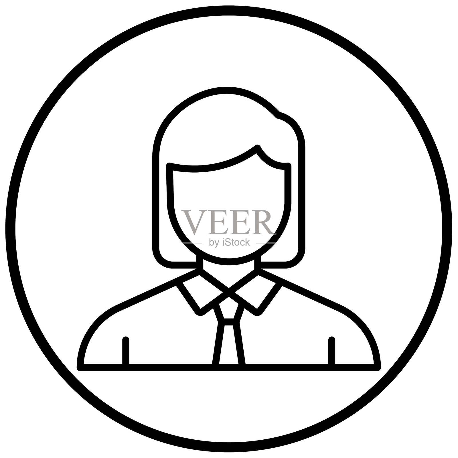 矢量商务女性图标风格插画图片素材