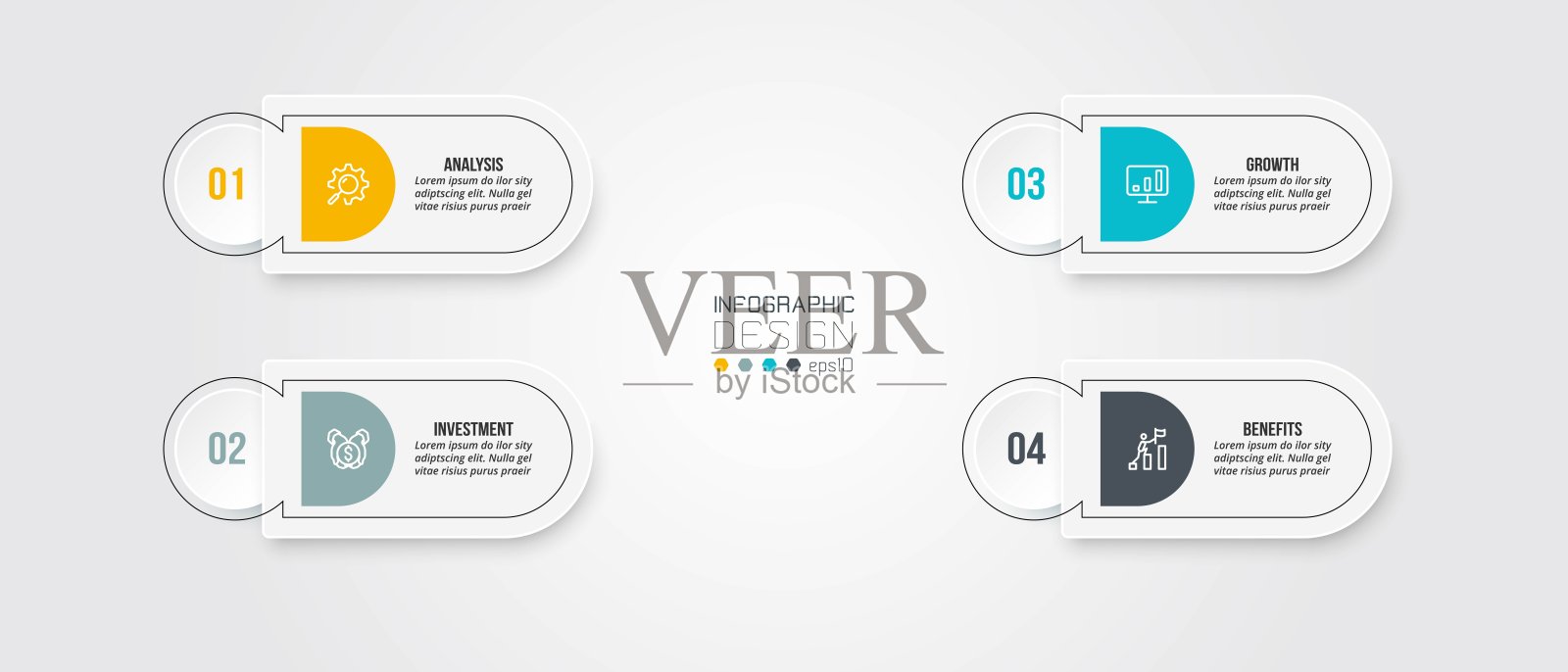 商业概念信息图模板，包含工作流程。插画图片素材