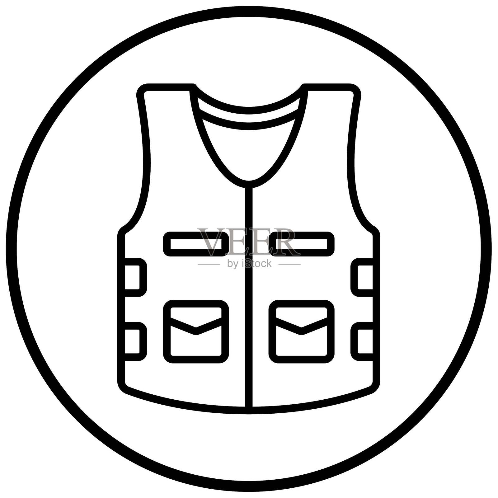 矢量钓鱼背心图标风格插画图片素材