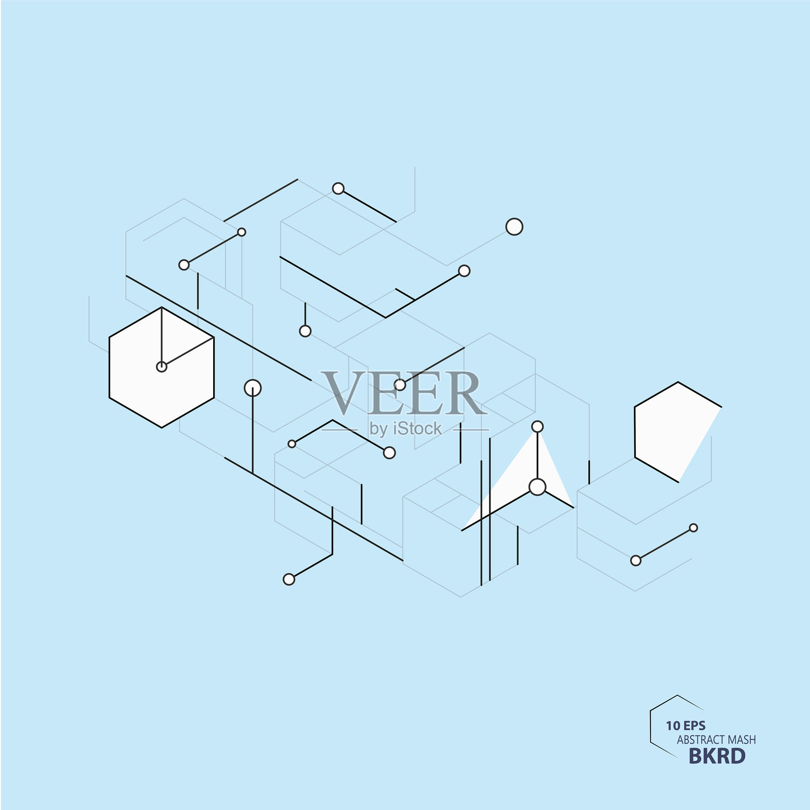 医疗背景设计。六边形几何抽象背景。医学、科学与技术。矢量图插画图片素材