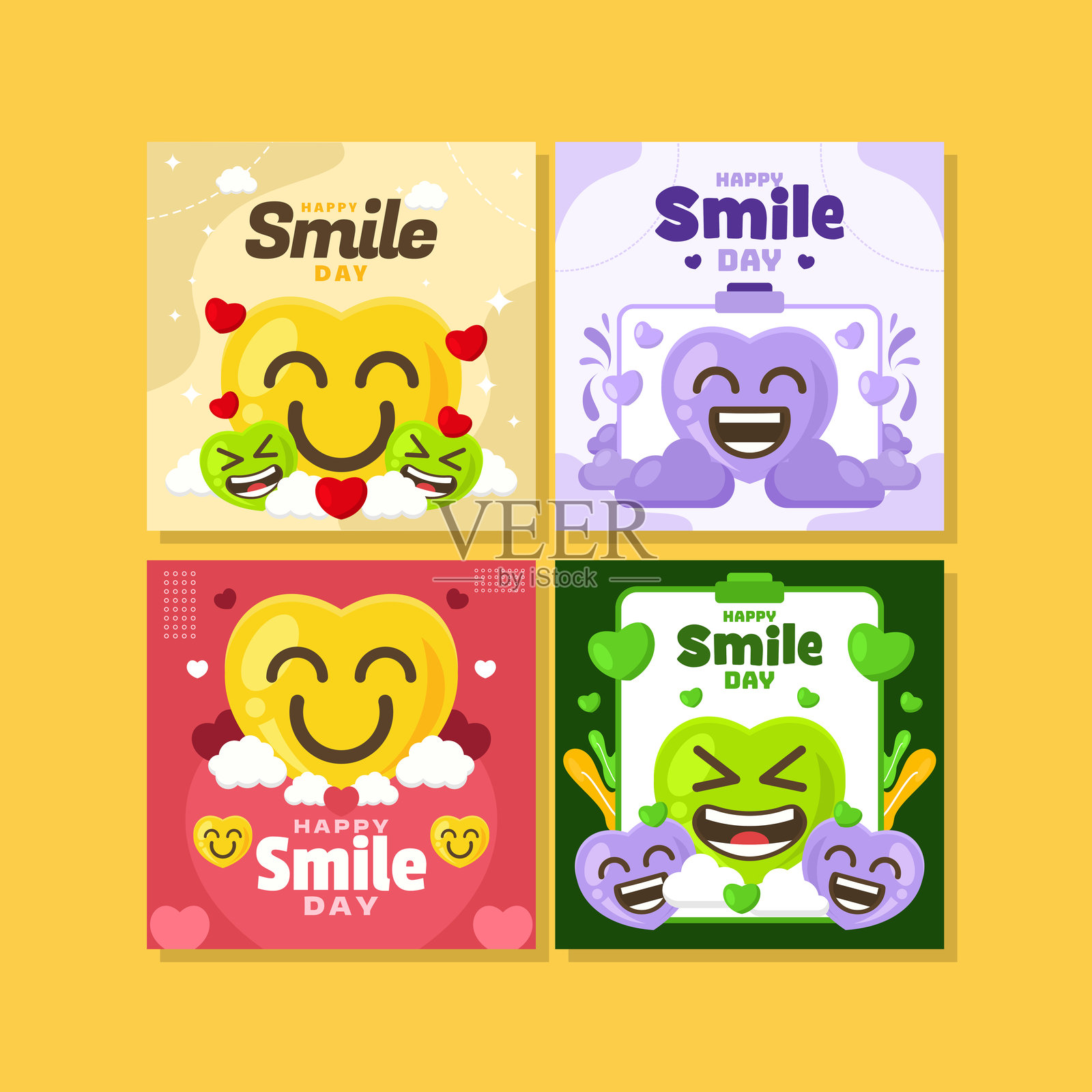 快乐微笑日矢量设计庆祝插画图片素材