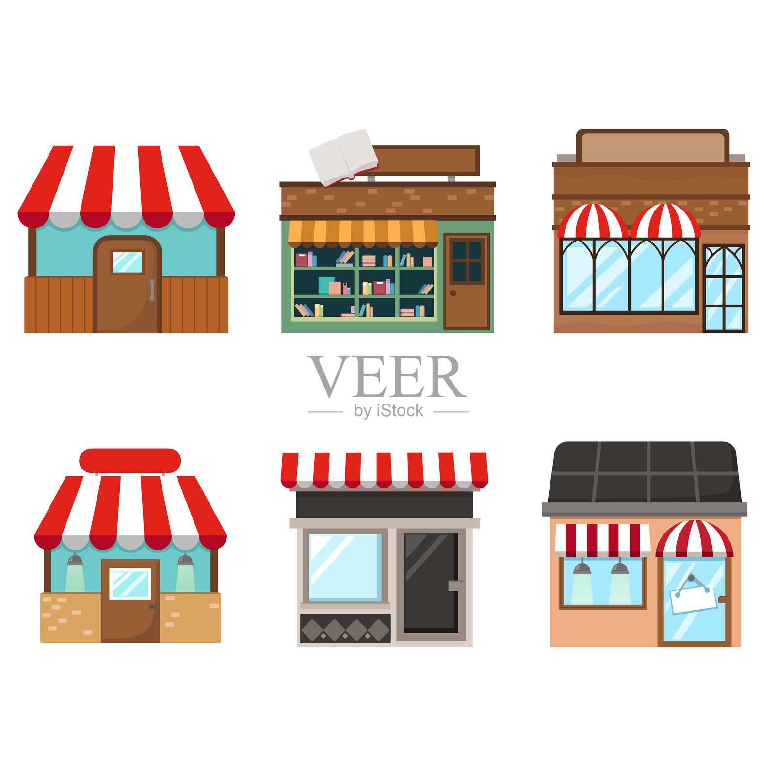 商店建筑插画集插画图片素材