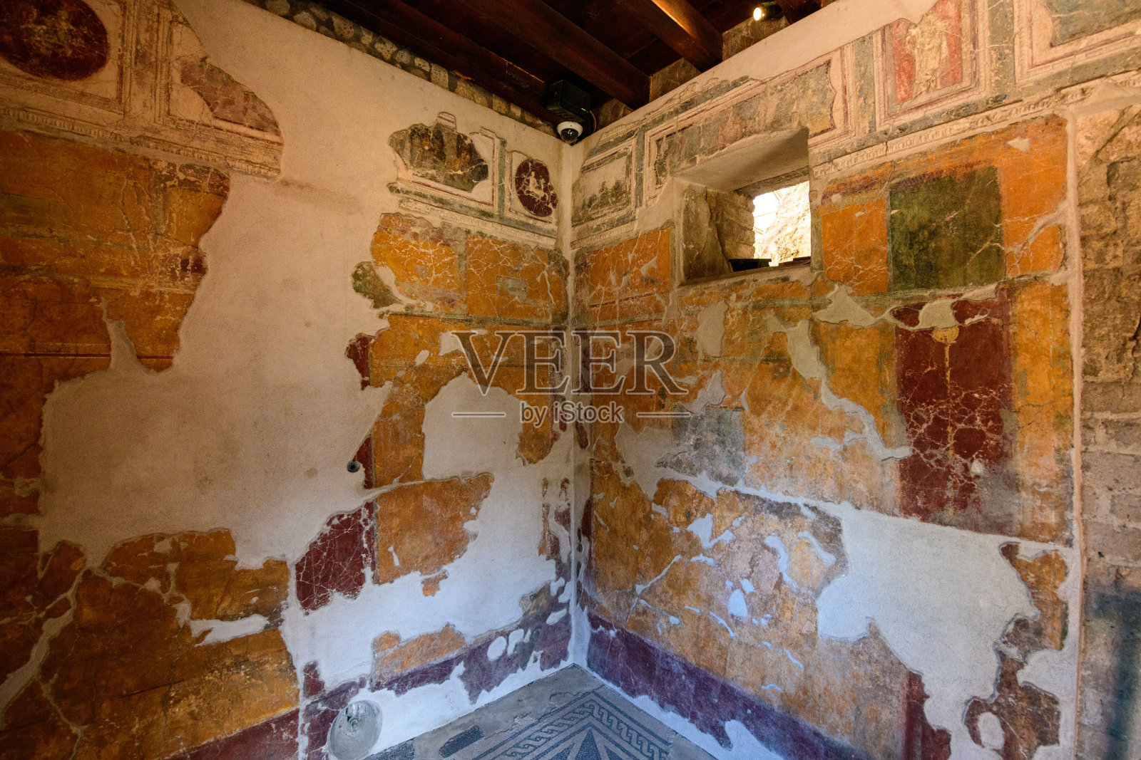 庞贝郊区浴场残缺的壁画照片摄影图片