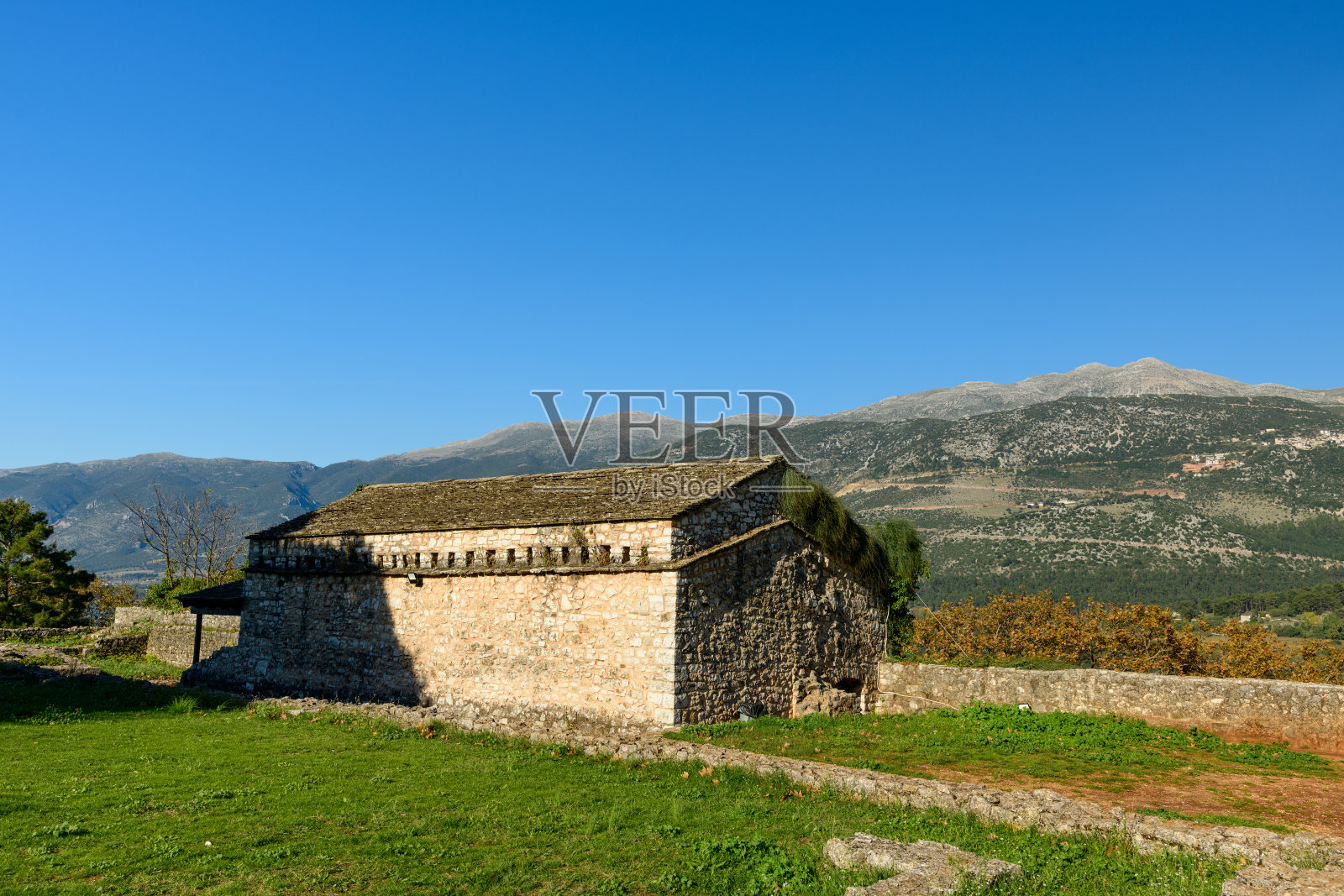 伊奥阿尼纳城堡的古老石头建筑照片摄影图片