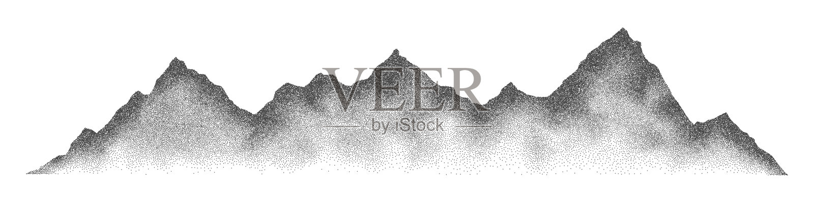 颗粒噪点点状山脉山脊地形纹理风景矢量图插画图片素材