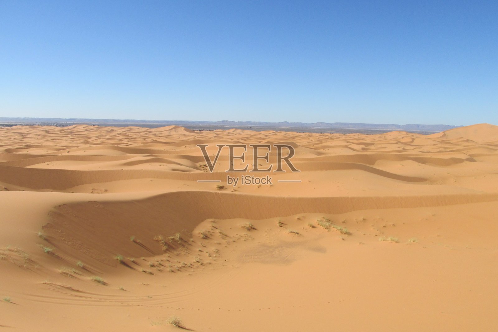 摩洛哥撒哈拉沙漠的厄尔切比沙丘，拥有高耸的沙丘和金色的沙漠景观照片摄影图片