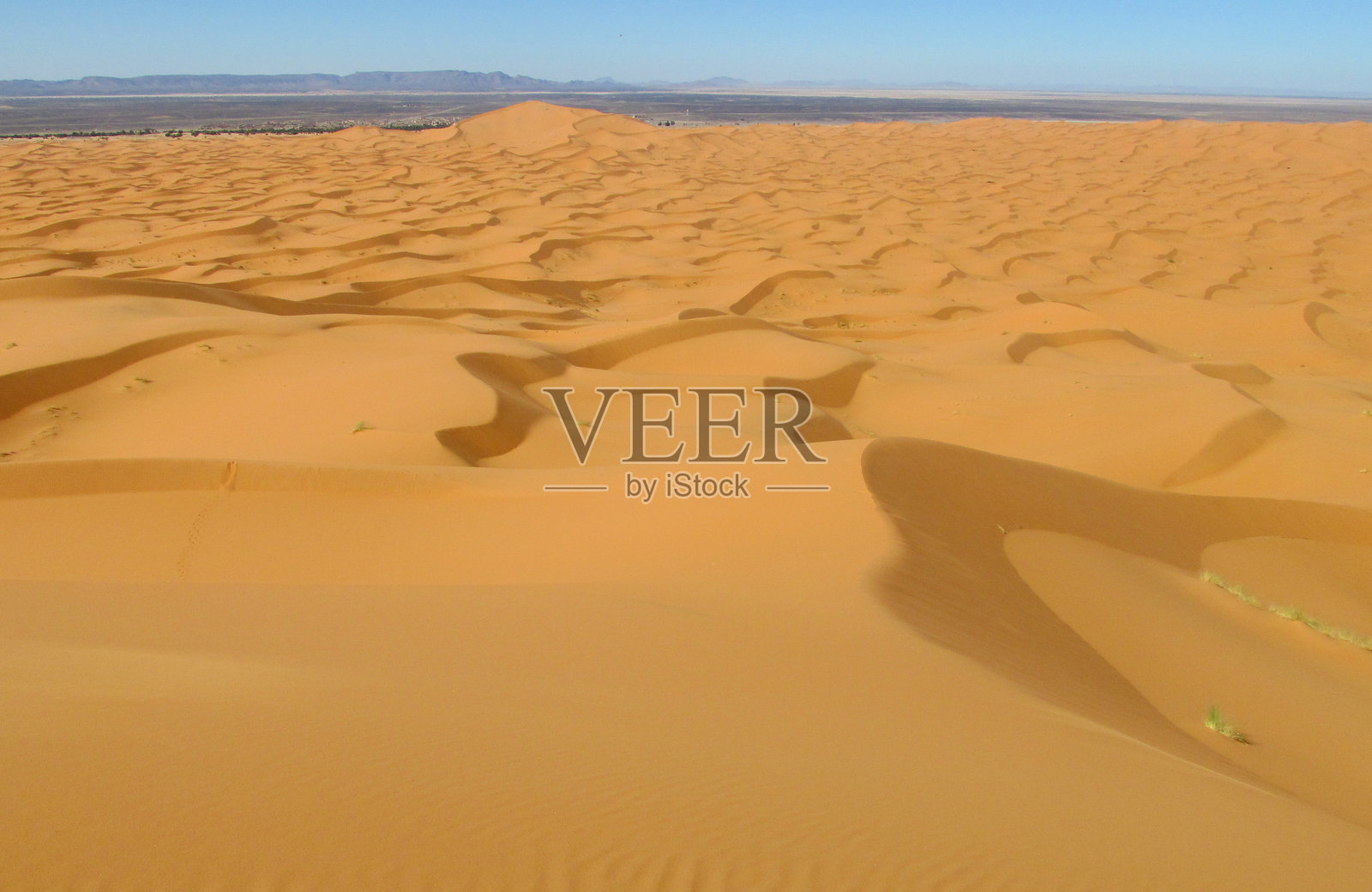 撒哈拉沙漠梅尔祖加的艾尔切比沙丘，拥有高耸的沙丘和金色的沙漠景观照片摄影图片