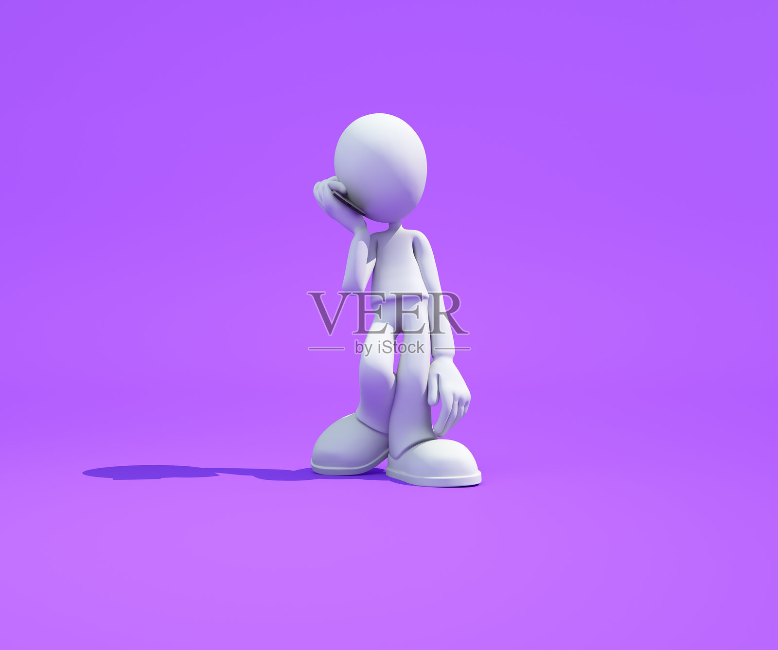 3D人物用手机通话：商务沟通概念照片摄影图片