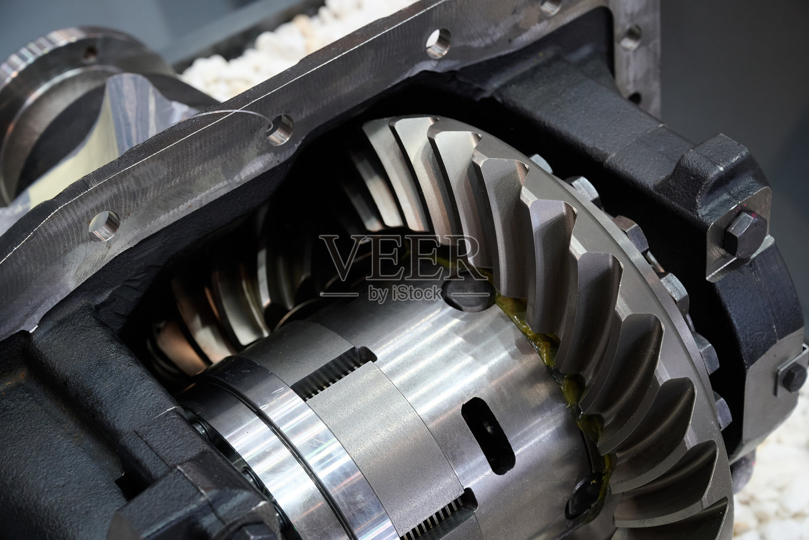 大型工业齿轮箱齿轮特写照片摄影图片