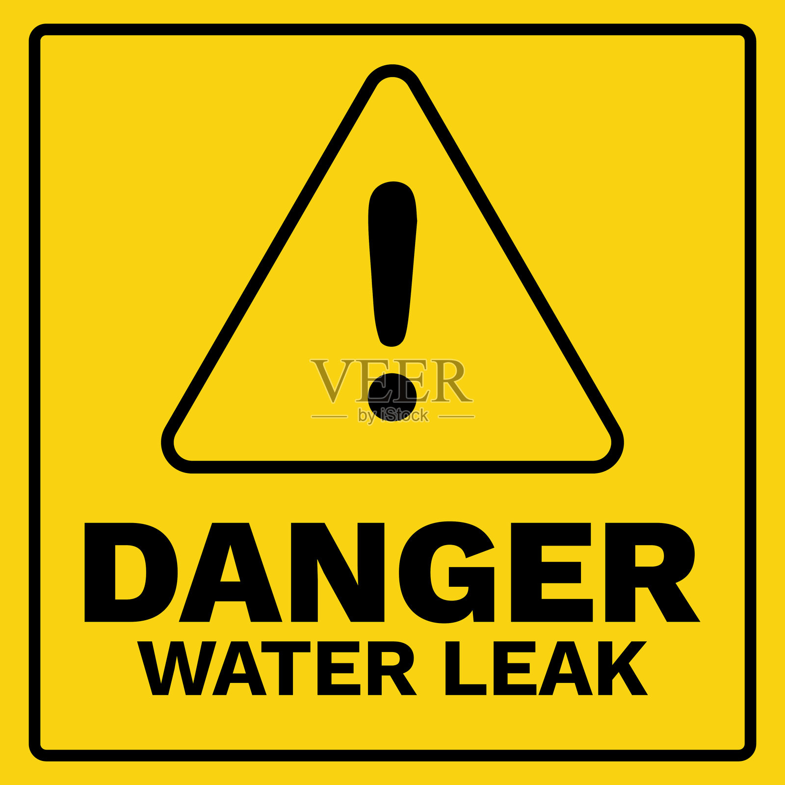 危险漏水安全警示标志矢量图插画图片素材
