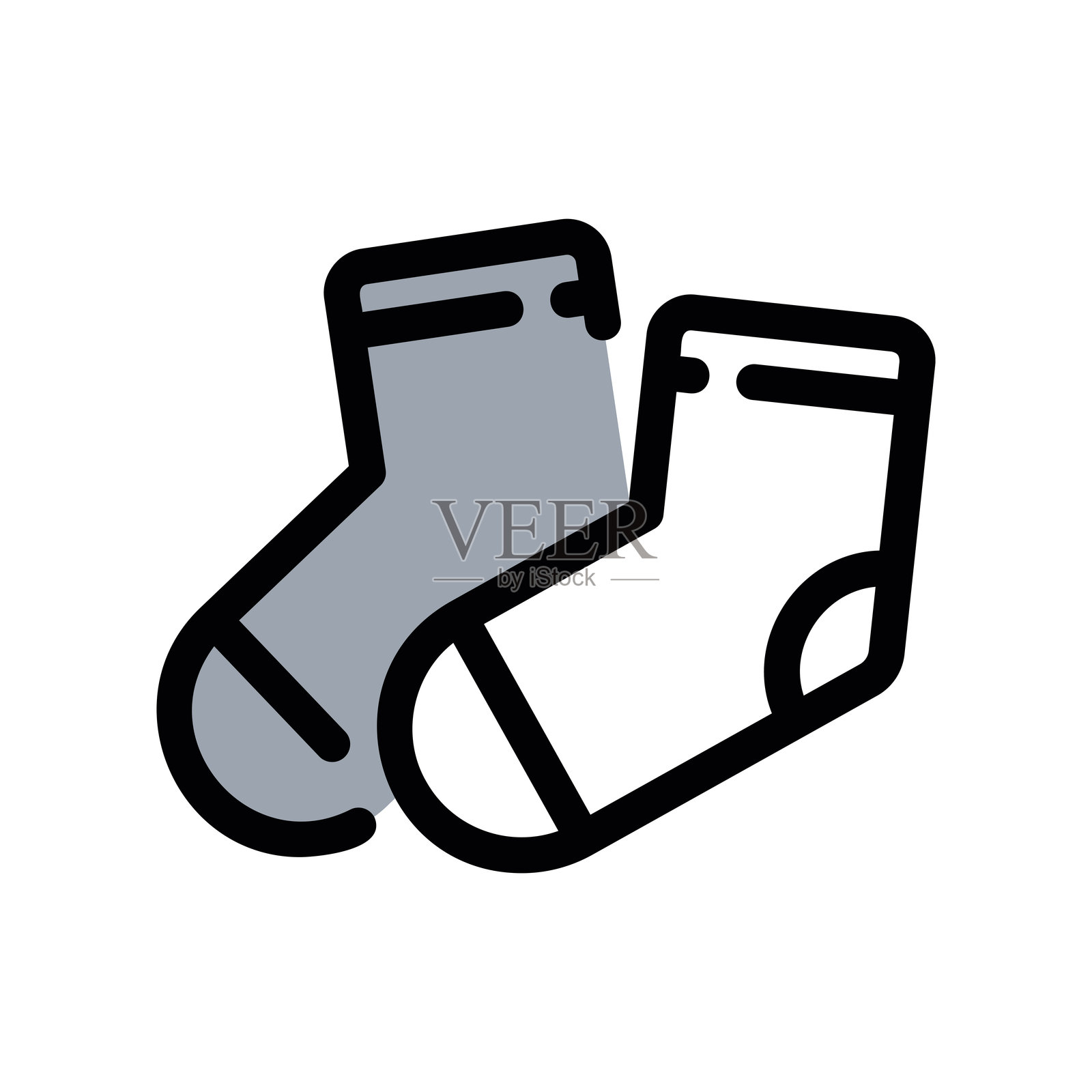 一对袜子的简约扁平化设计图标，外观现代插画图片素材