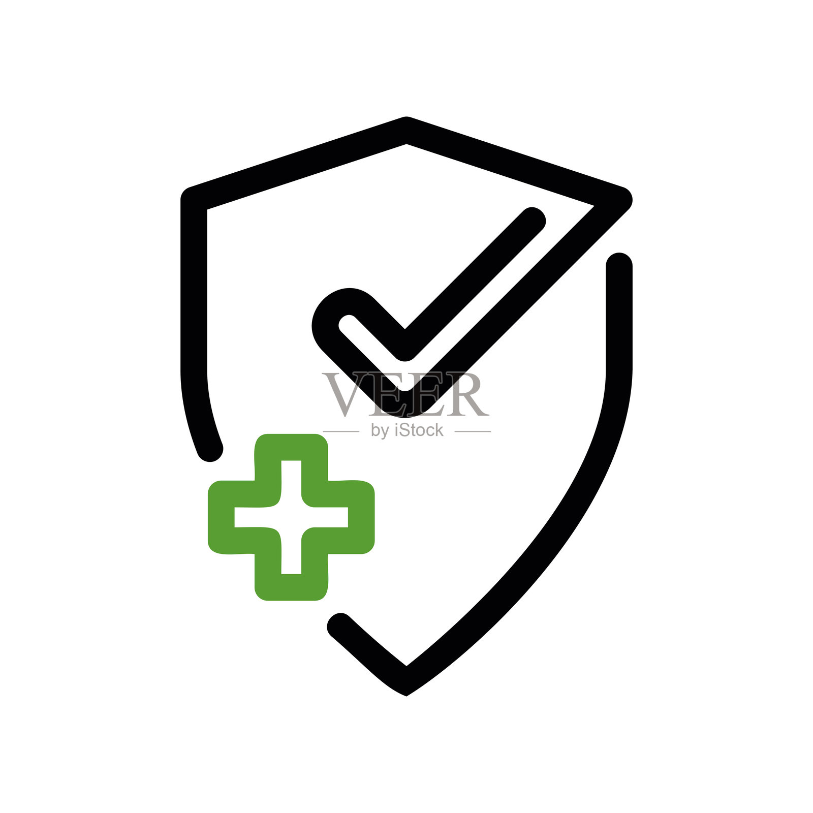 简约扁平化设计，现代风格的健康保险图标插画图片素材