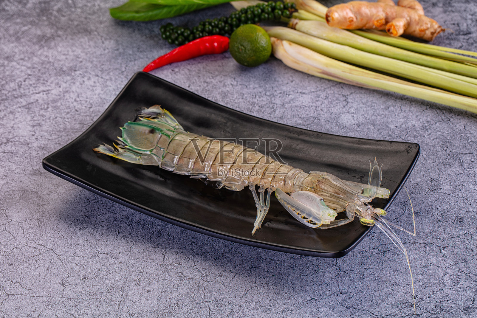 用于烹饪的生螳螂虾照片摄影图片