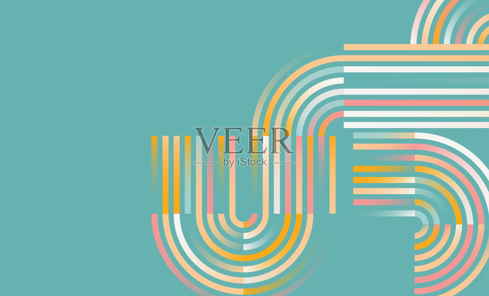 抽象色彩曲线条纹装饰图案背景插画图片素材