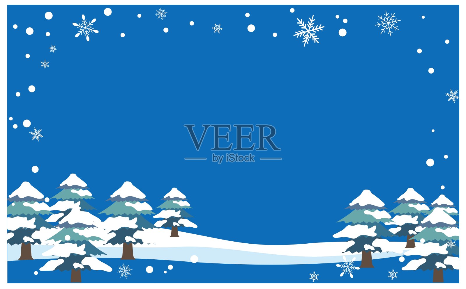 冬日林间景致插画图片素材