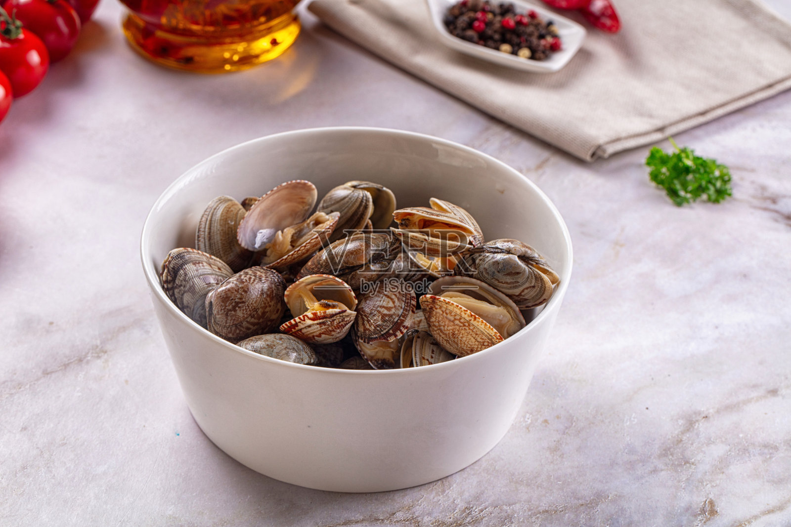 香料蒸蛤蜊照片摄影图片