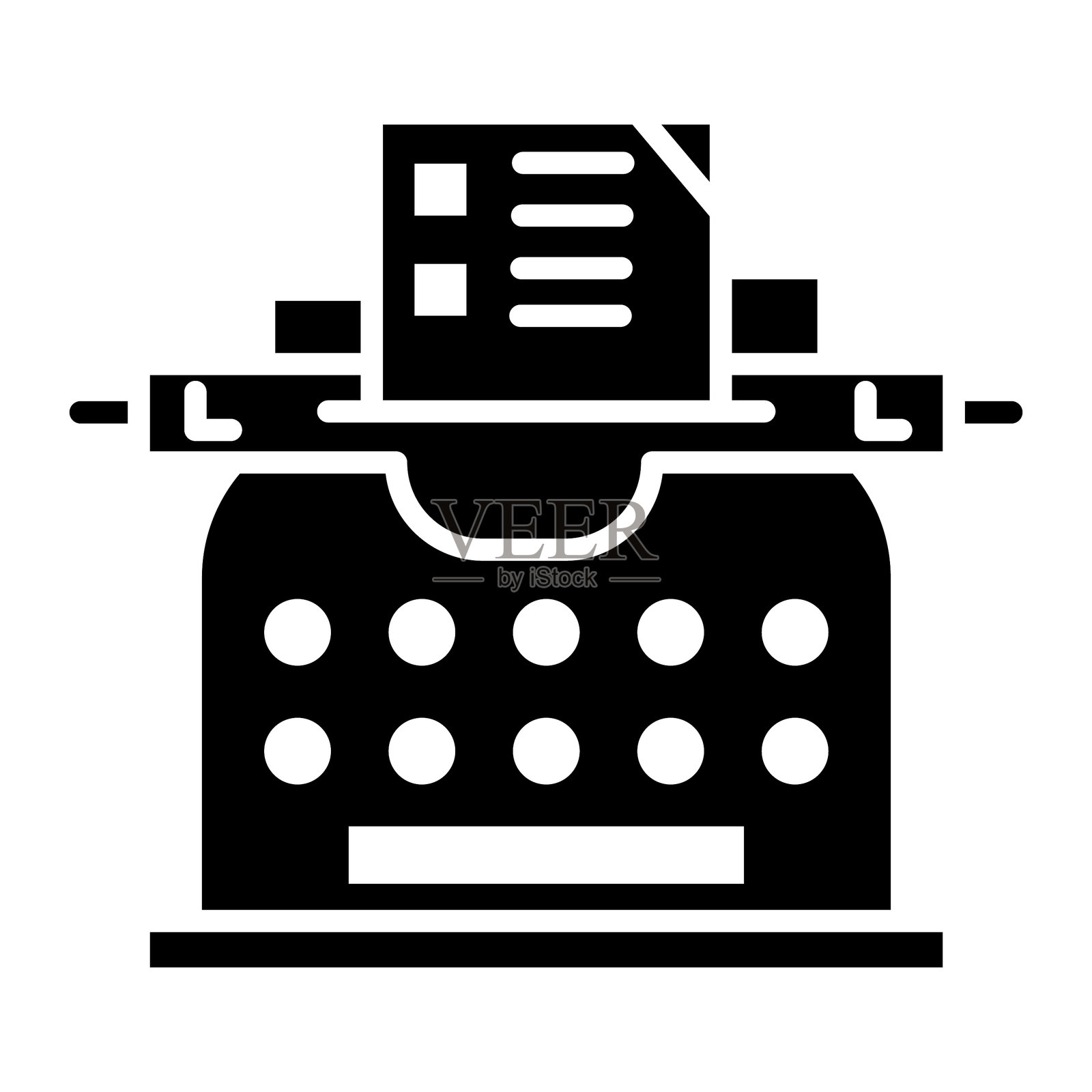 打字机矢量图标插画图片素材