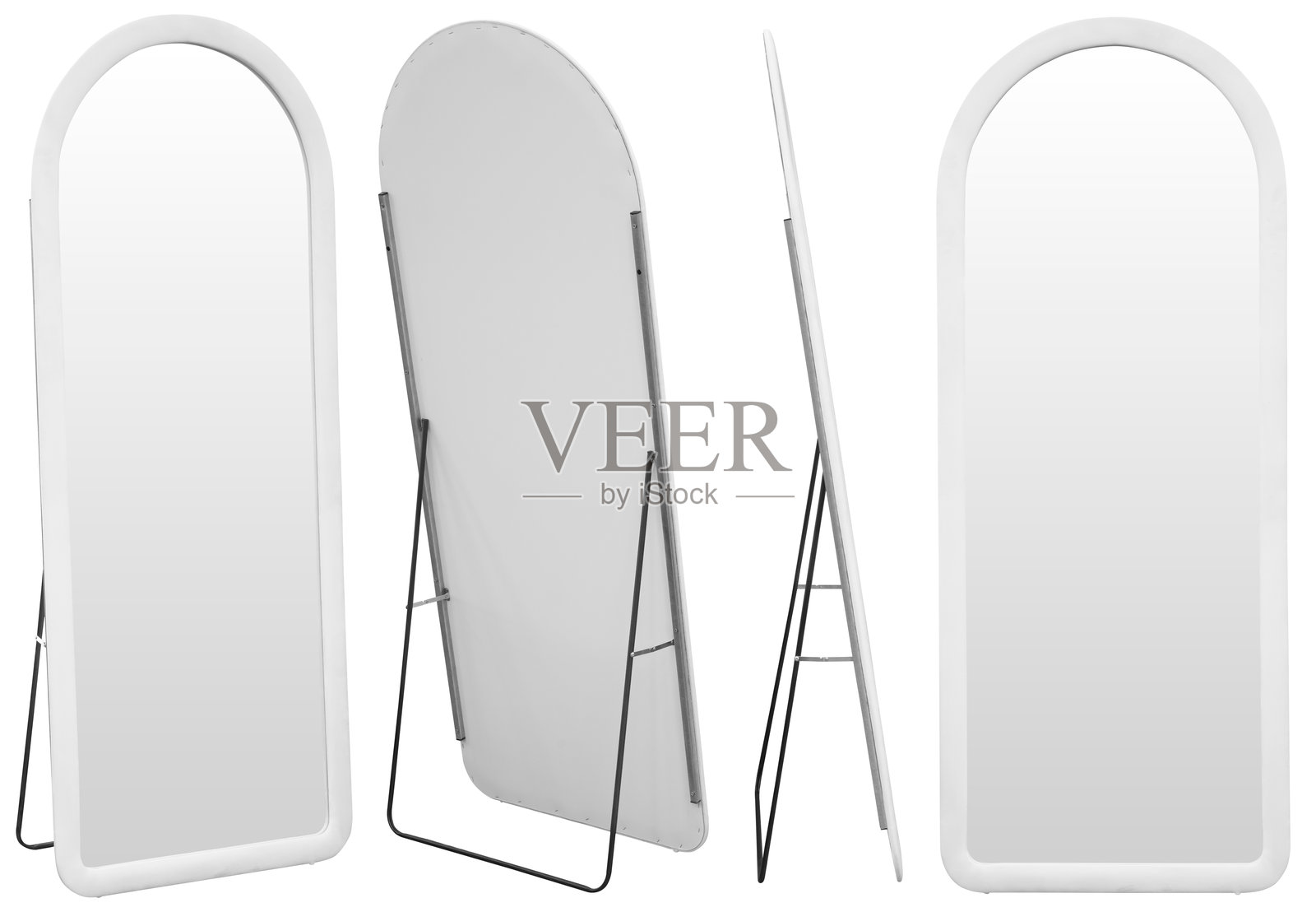 全身立镜，孤立在白色背景上照片摄影图片