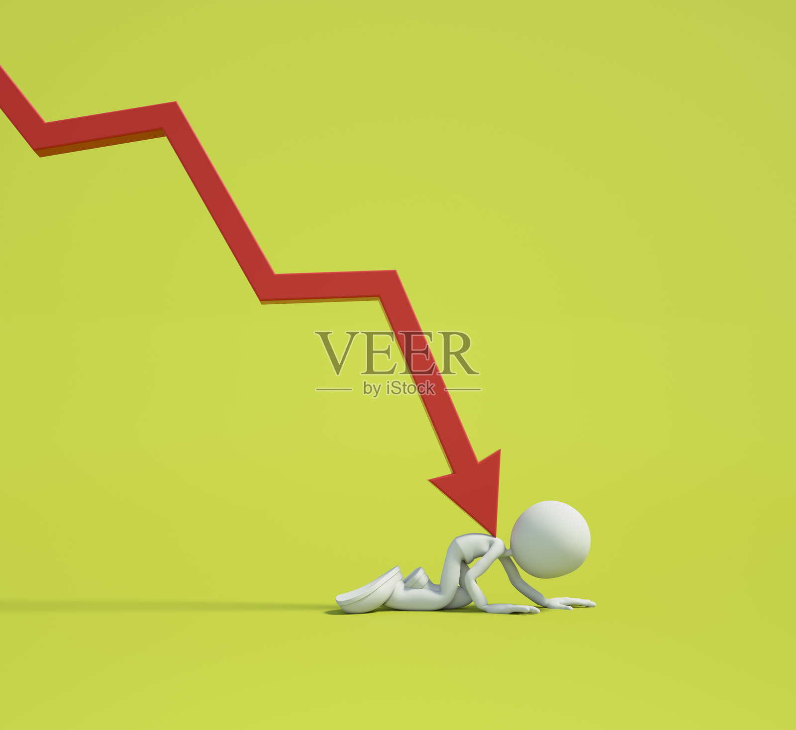 金融危机：男子被经济崩溃的箭所压垮照片摄影图片