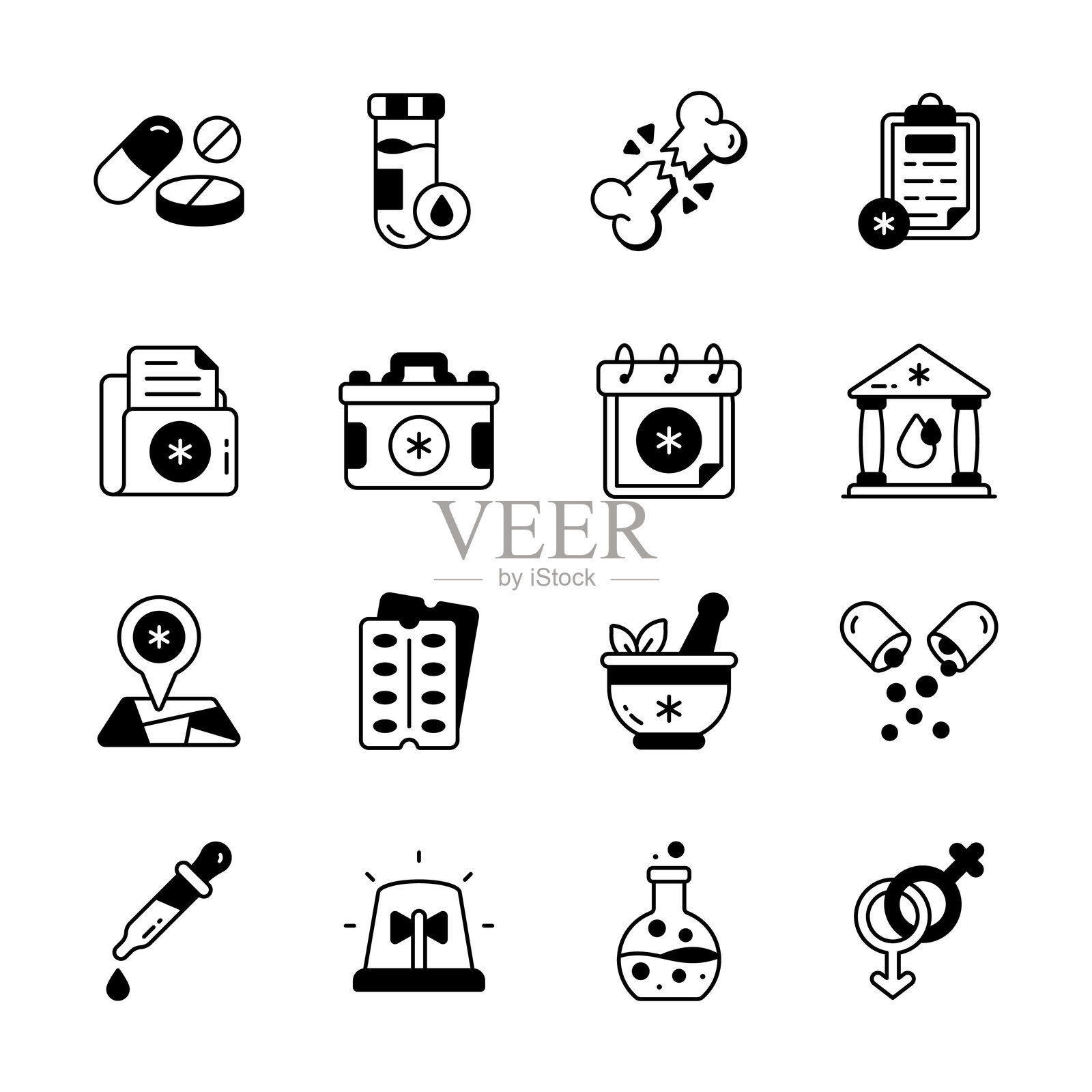 医疗保健图标 医疗专业服务符号插画图片素材