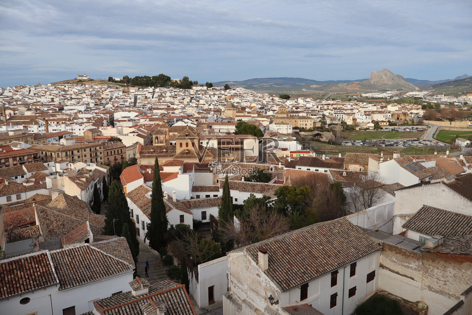 西班牙安达卢西亚省马拉加市安特克拉市米拉多尔·德拉斯·阿尔梅尼利亚斯观景点（西班牙王国）照片摄影图片