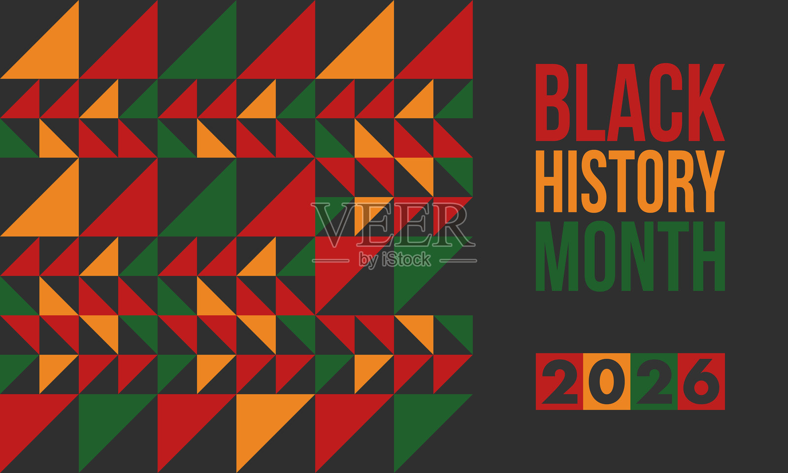 黑人历史月。非洲裔美国人历史。每年庆祝。在美国和加拿大于二月。在英国于十月。海报、卡片、横幅、背景。矢量图插画图片素材