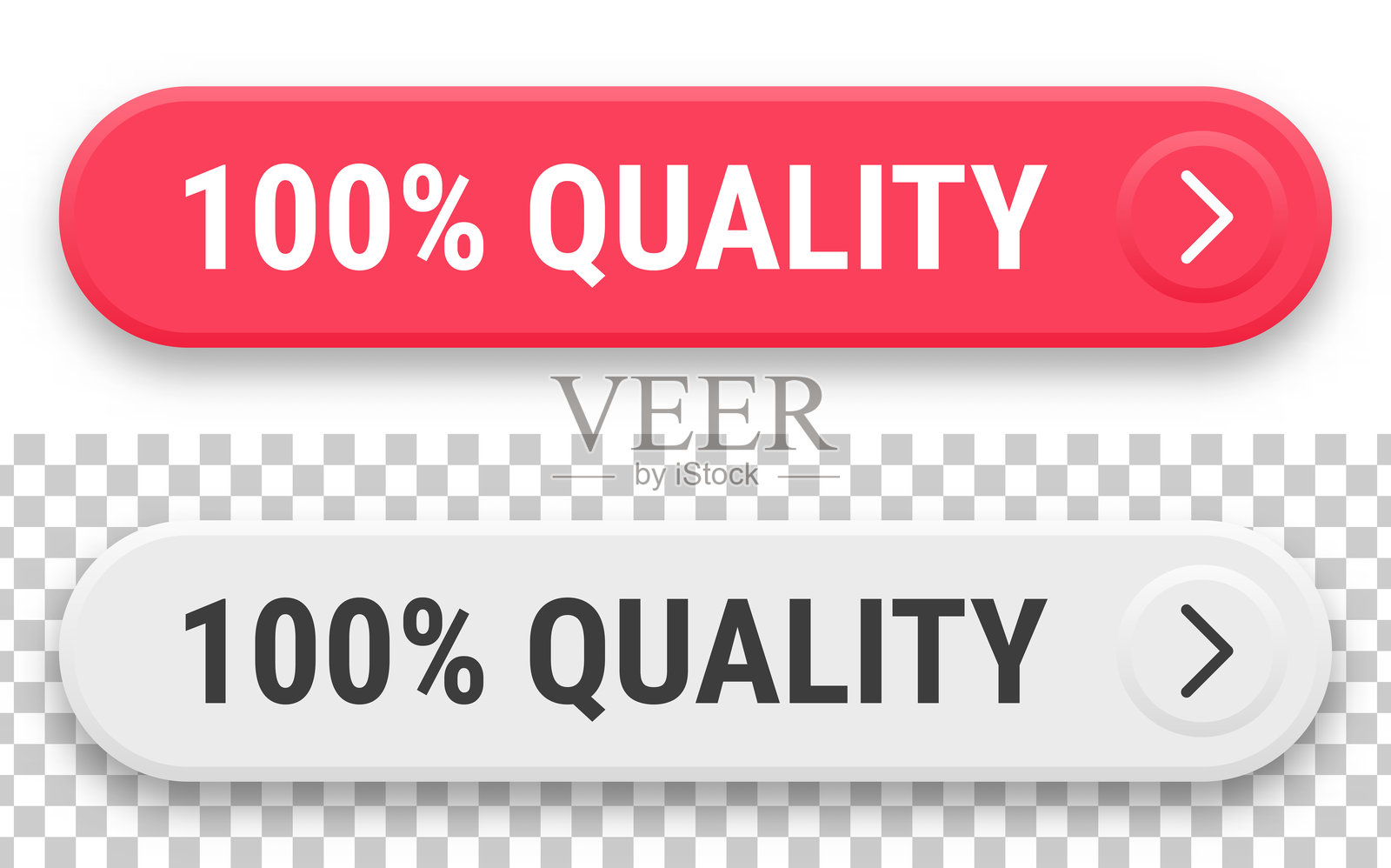 100%品质 - 3D点击网页按钮，背景空白插画图片素材