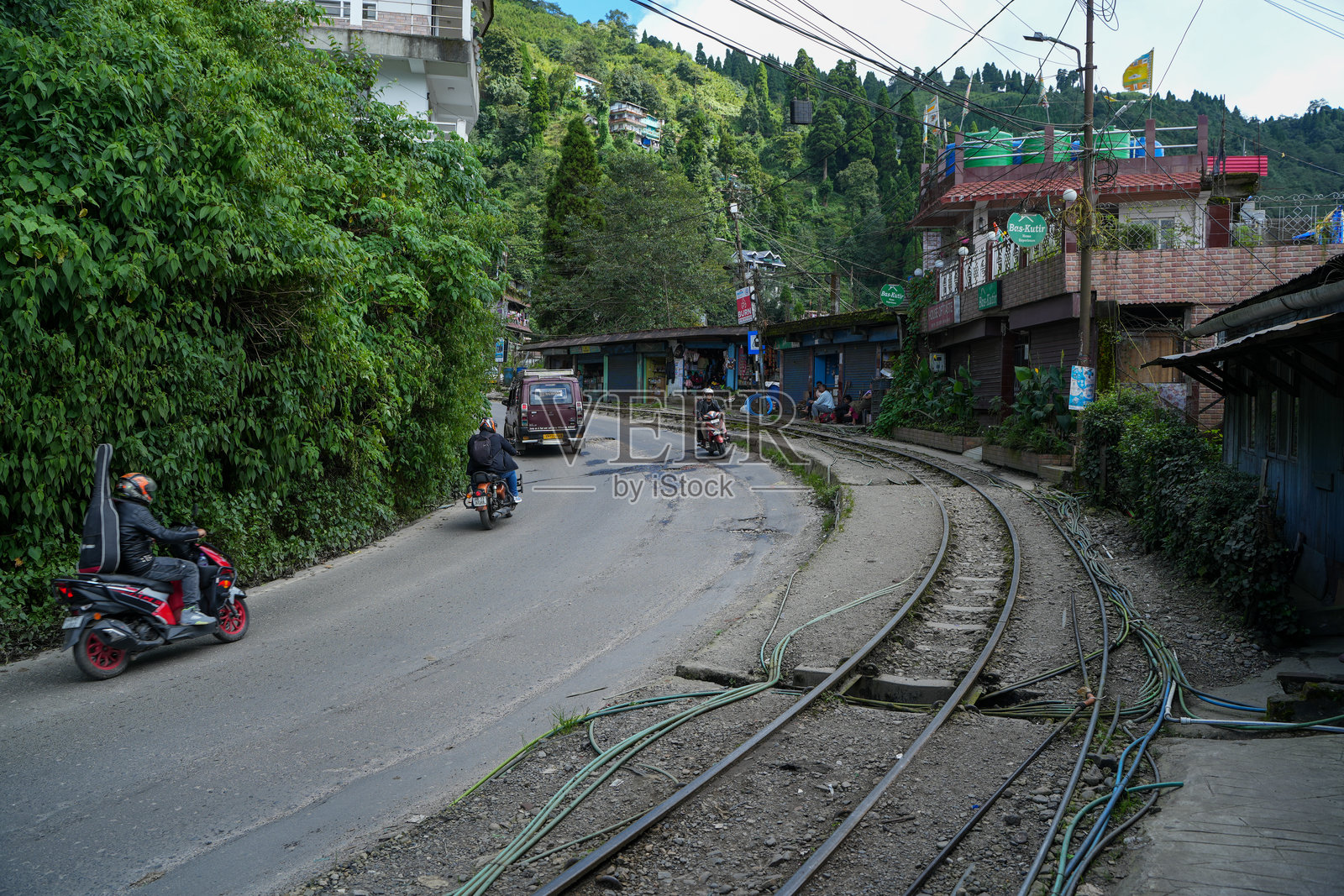 被宣布为世界遗产的达jeeling玩具火车线照片摄影图片