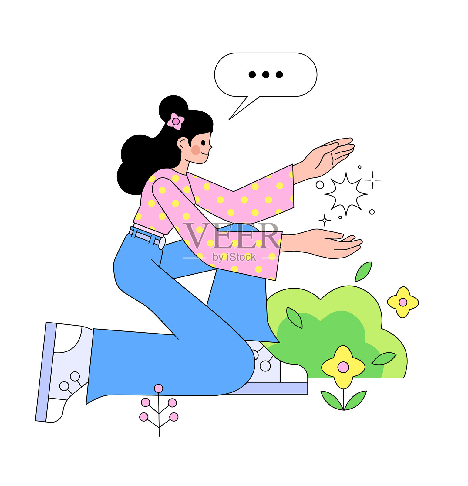 用于产品或概念推广的卡通人物设计插画图片素材