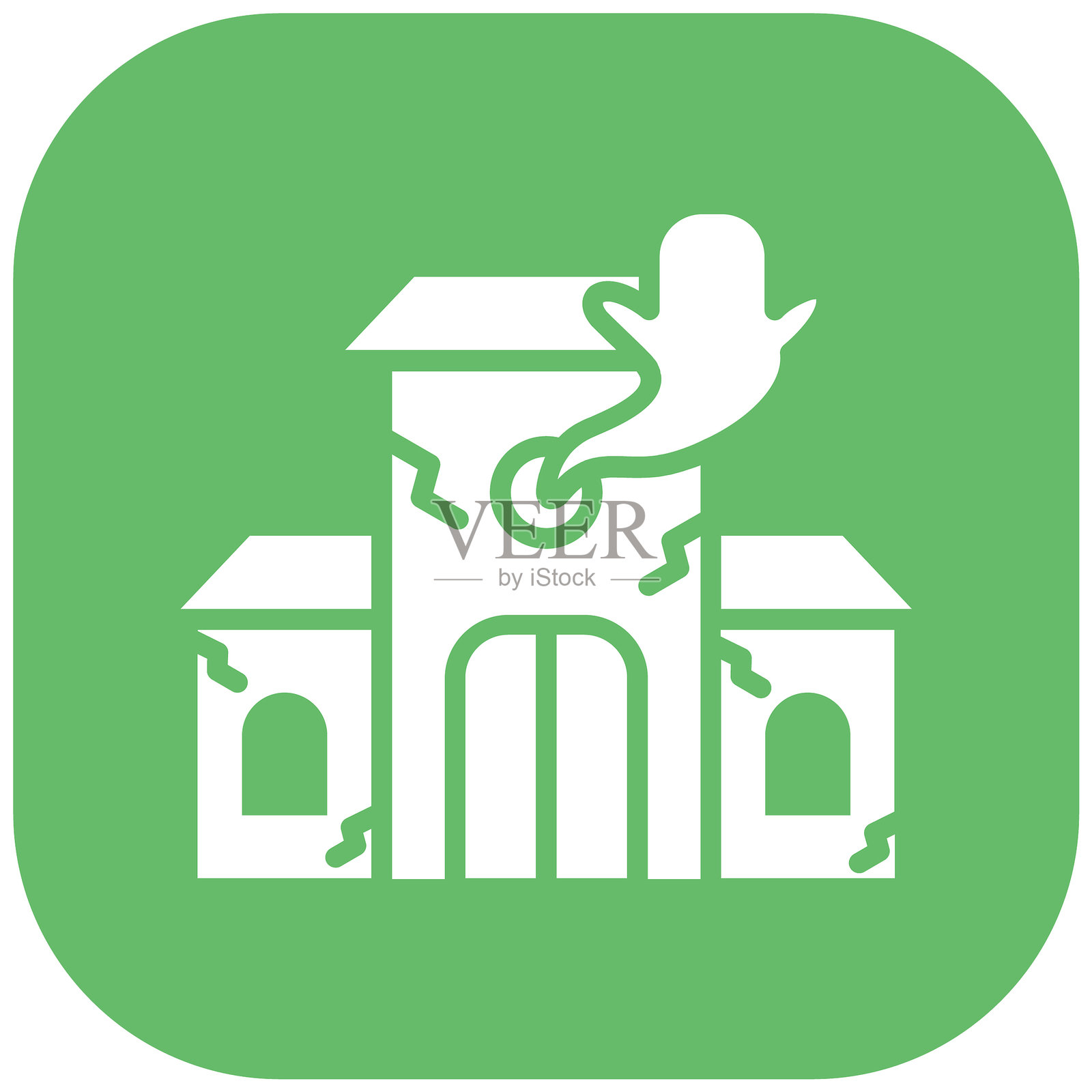 鬼城堡矢量图标插画图片素材