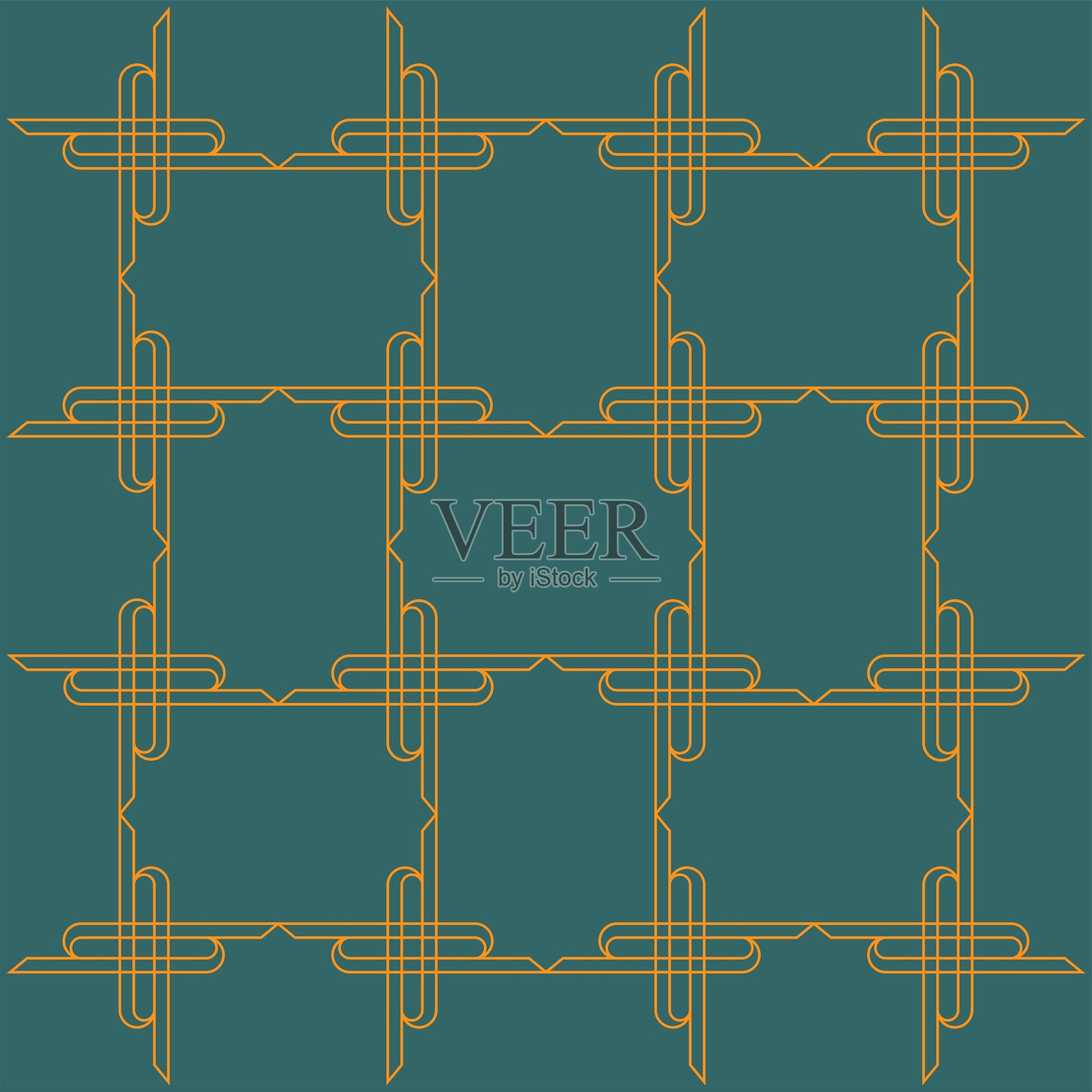 无缝笼子装饰。装饰艺术风格。插画图片素材