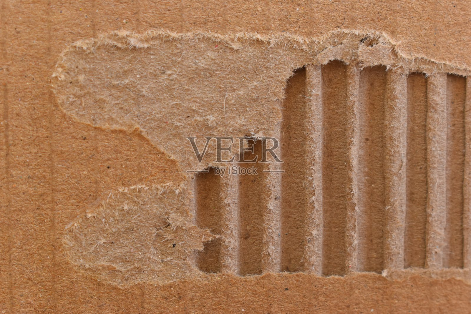 撕裂的棕色纸板箱纹理背景，回收材料照片摄影图片