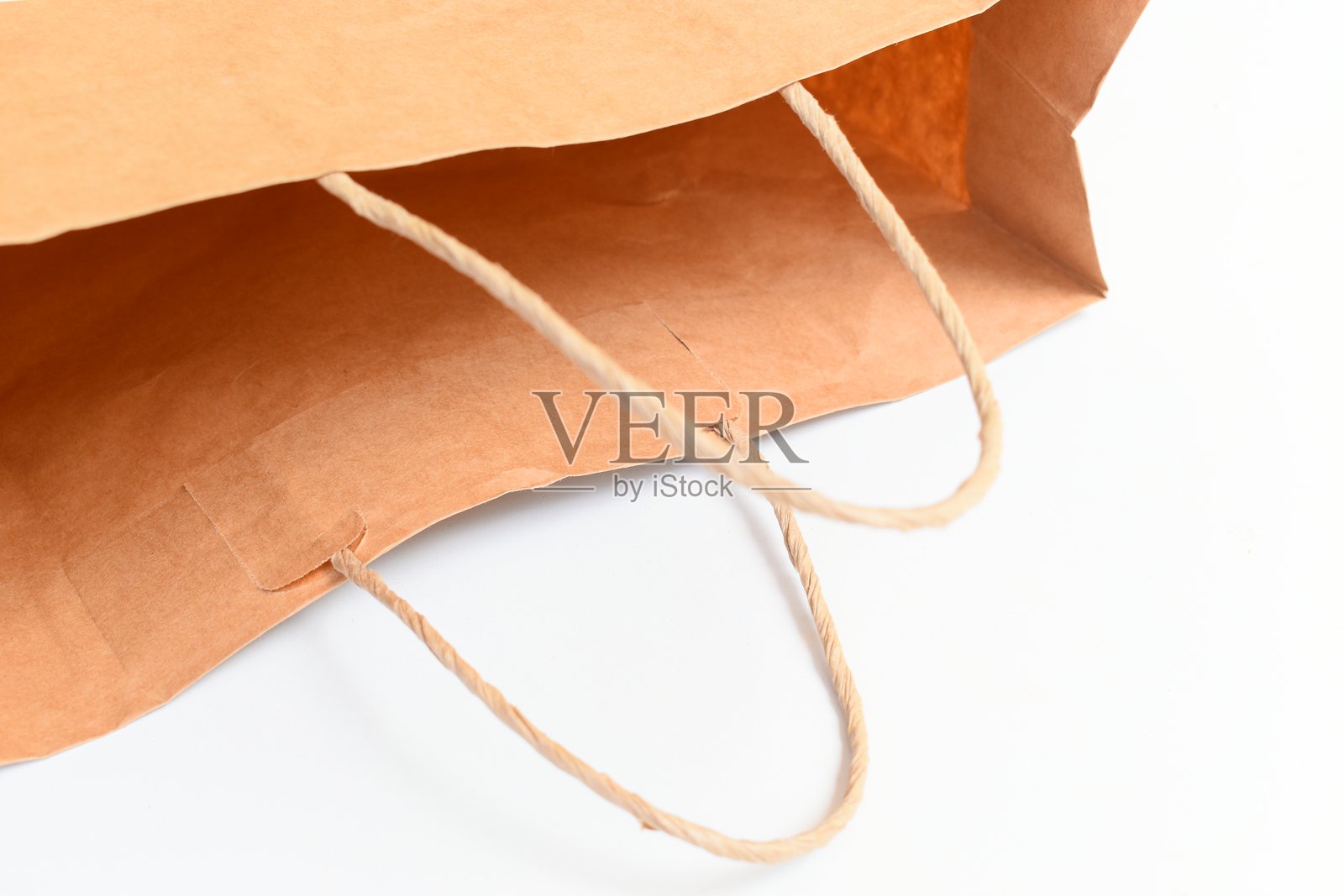 棕色纸袋，孤立在白色背景上，回收材料照片摄影图片