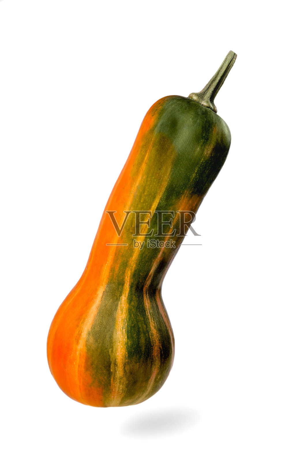 自然多汁的南瓜，白色背景，特写，选择性对焦照片摄影图片